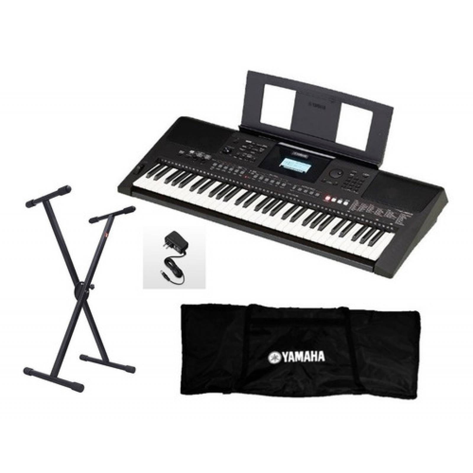 Yamaha Psr-E463 Paquete Teclado Funda y Base