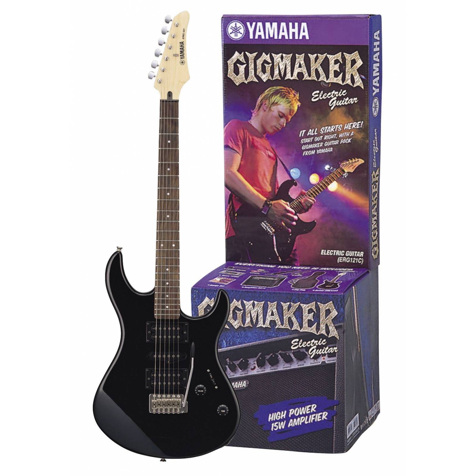 Yamaha Paquete De Guitarra Amplificador Y Accesorios ERG121GPIIBL Negro