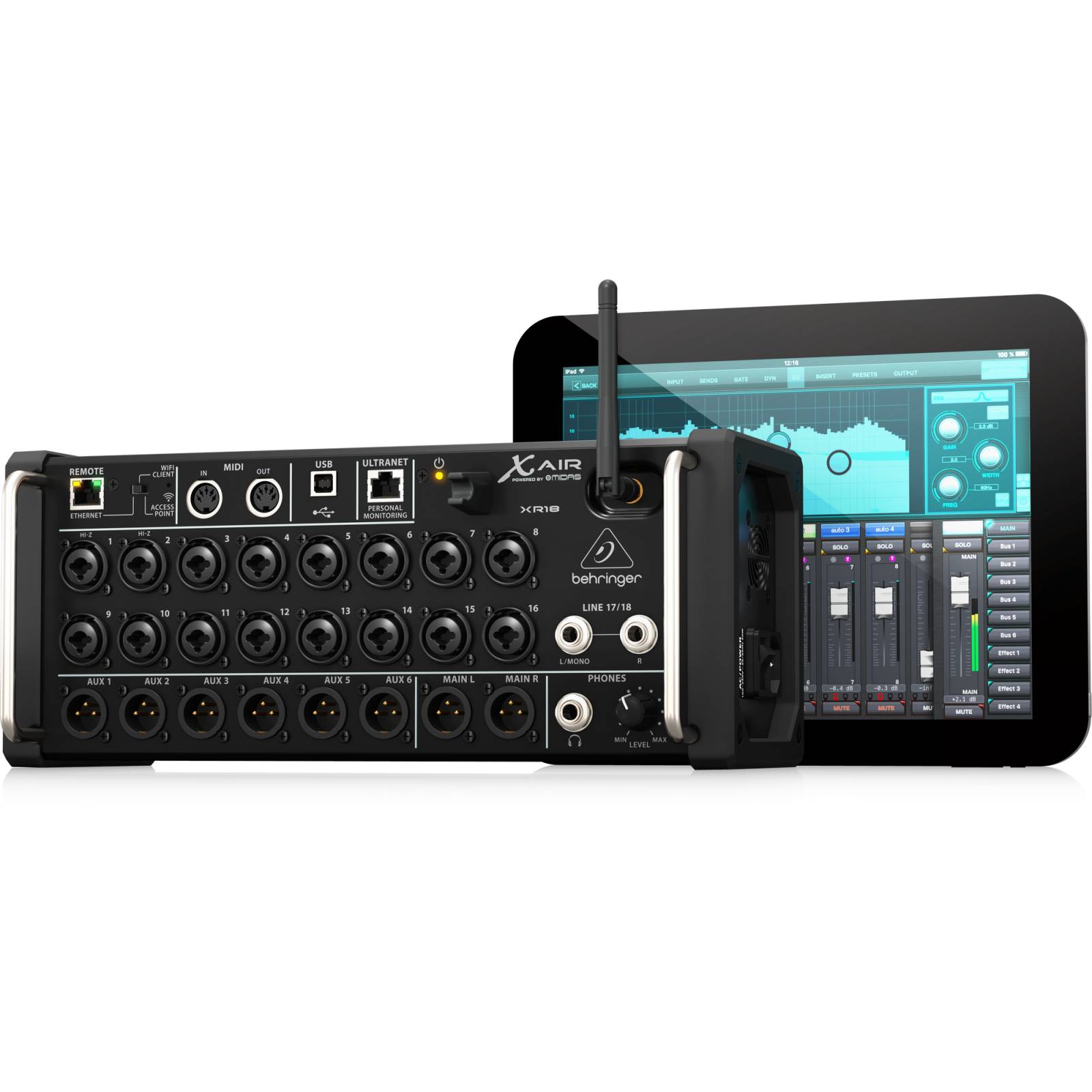 Beringer XR18 Mezcladora de Rack 18 canales para Ipad o Tablet.