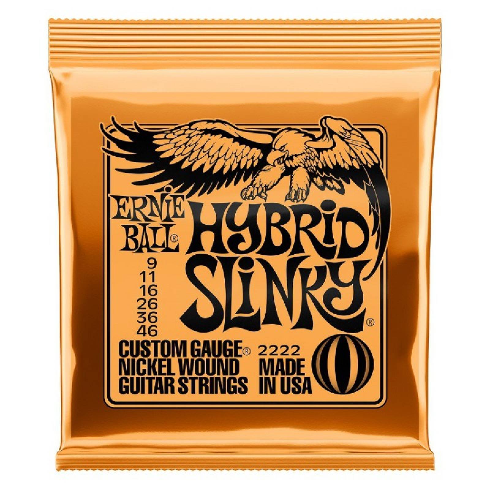 Cuerdas para Guitarra Ernie Ball Hybrid Slinky 2222-Naranja