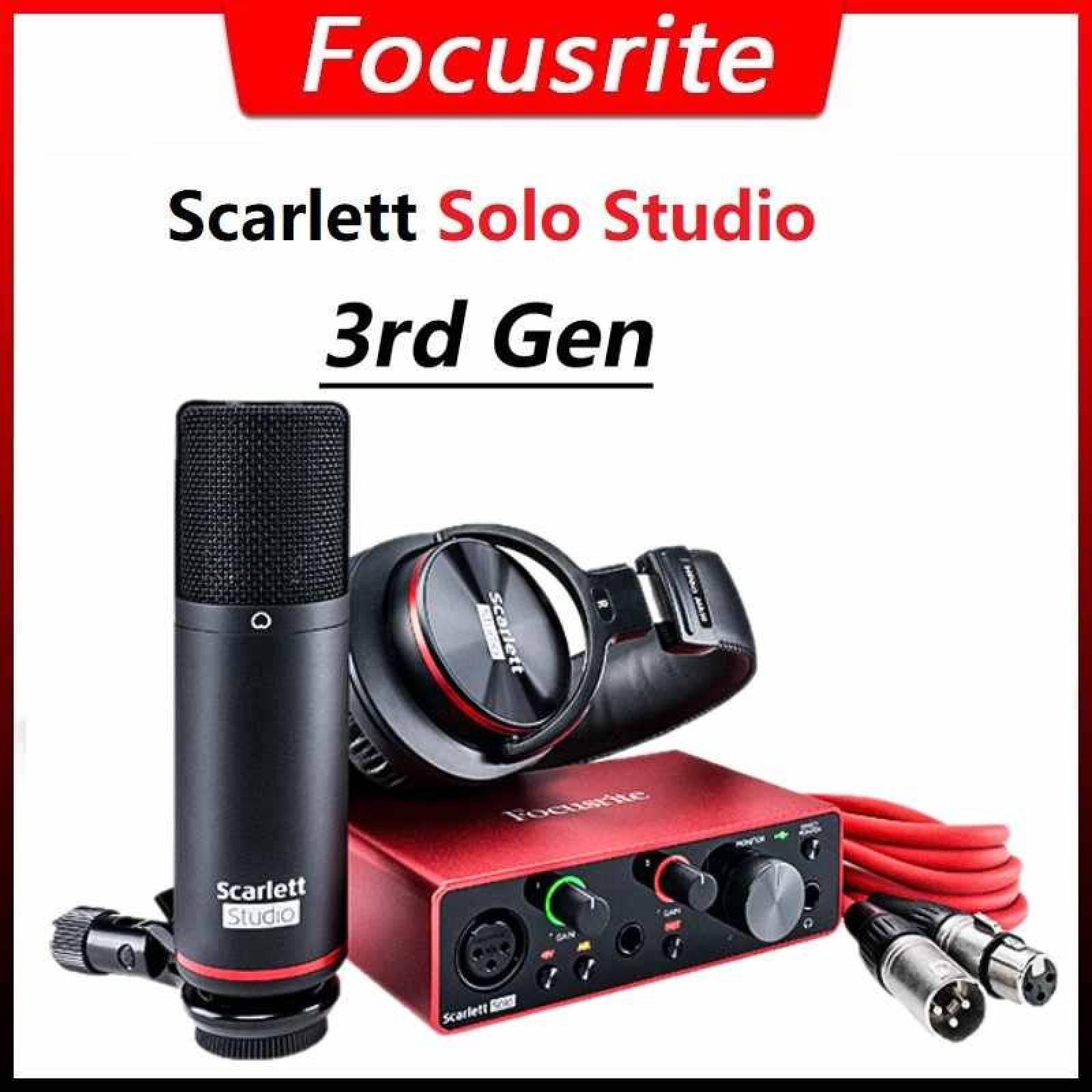 Paquete de Grabacion Focusrite Scarlett Solo Studio-Rojo