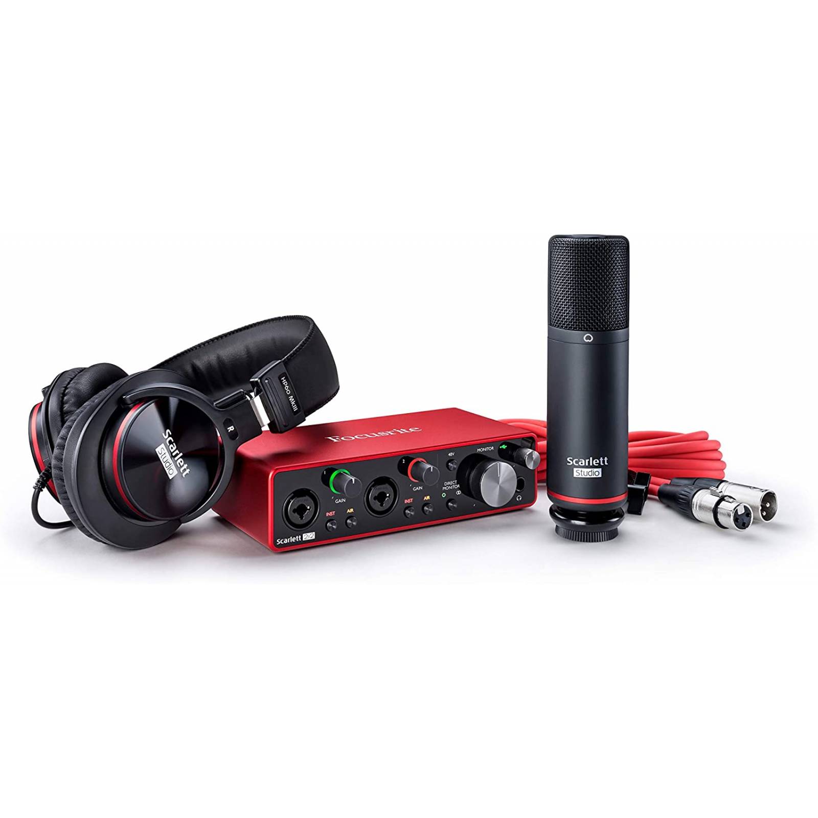 Paquete de Grabación Focusrite Scarlett 2i2 Studio-Rojo