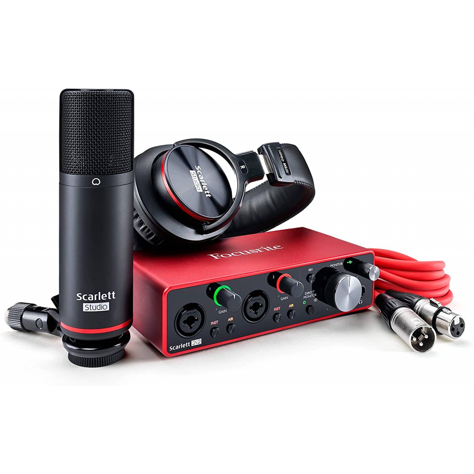Paquete de Grabación Focusrite Scarlett 2i2 Studio-Rojo