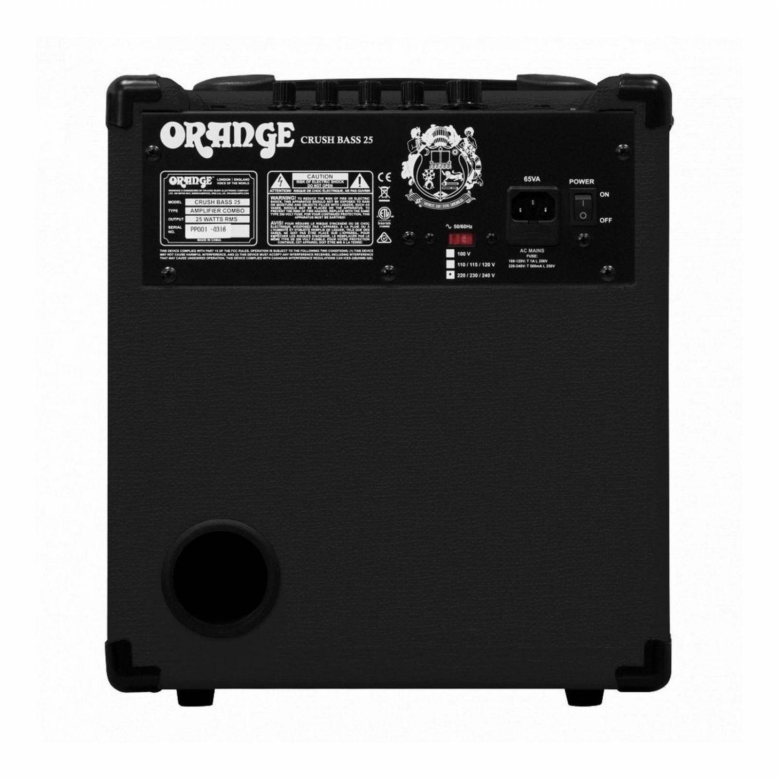 Amplificador Orange Crush Bass 25 Para Bajo De 25w Negro
