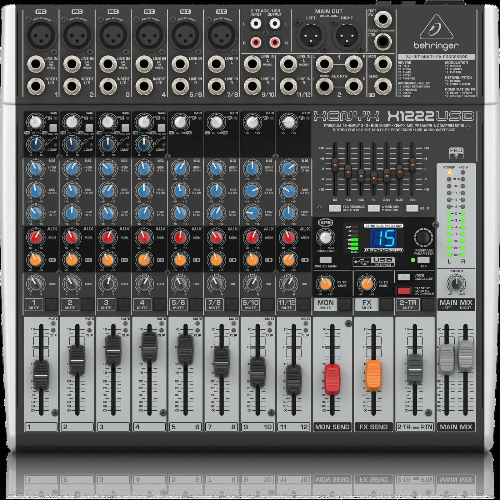 Behringer x1222USB Mezcladora 12 Canales Interfaz USB 