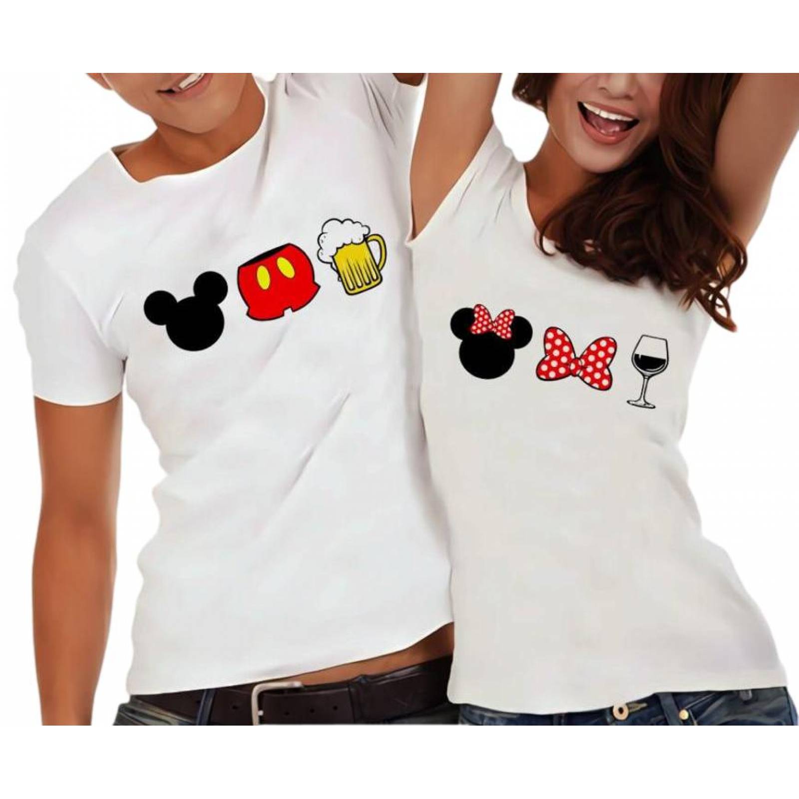 Playeras dúos para parejas moda juvenil Face