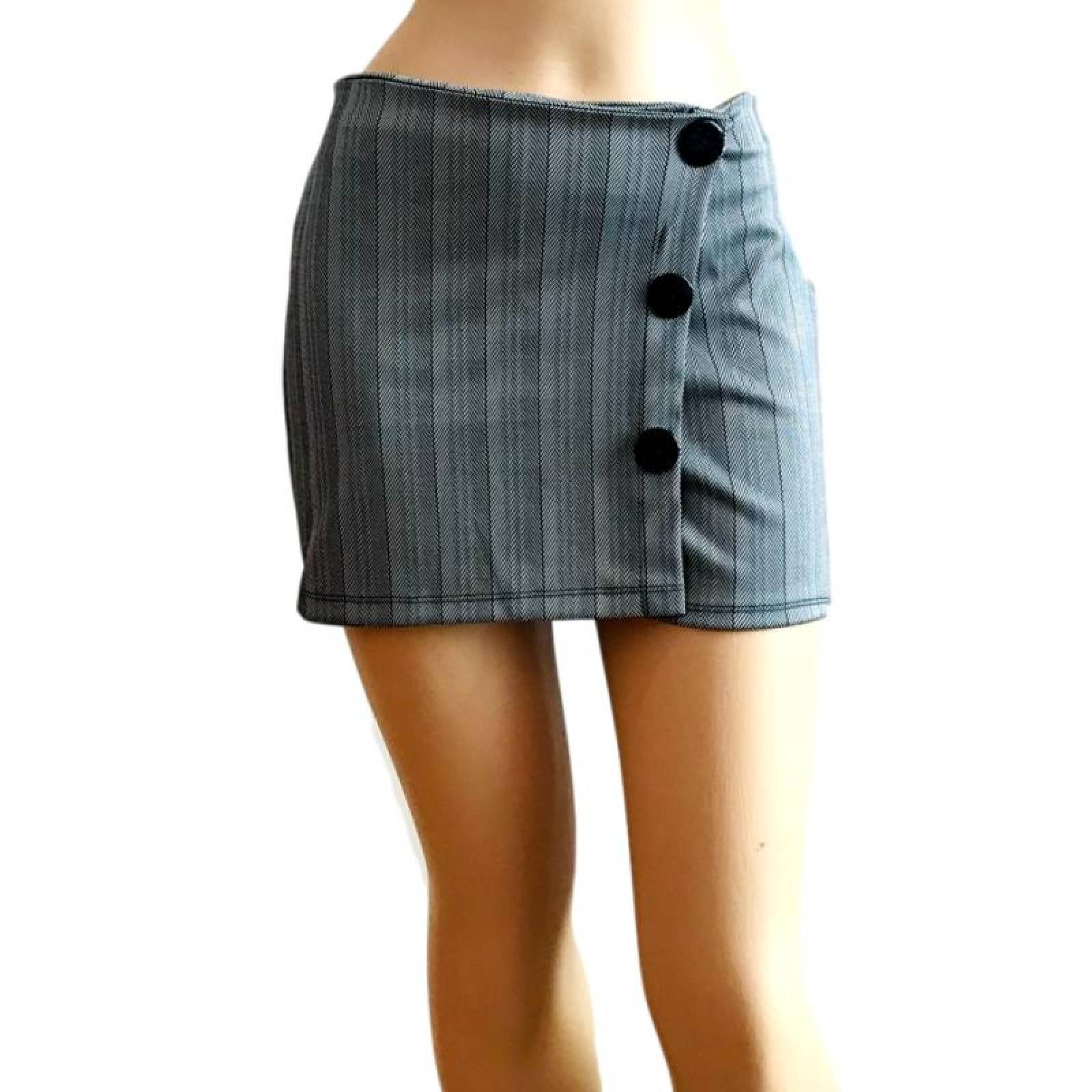 Mini falda short dama colegiala rayas rojas