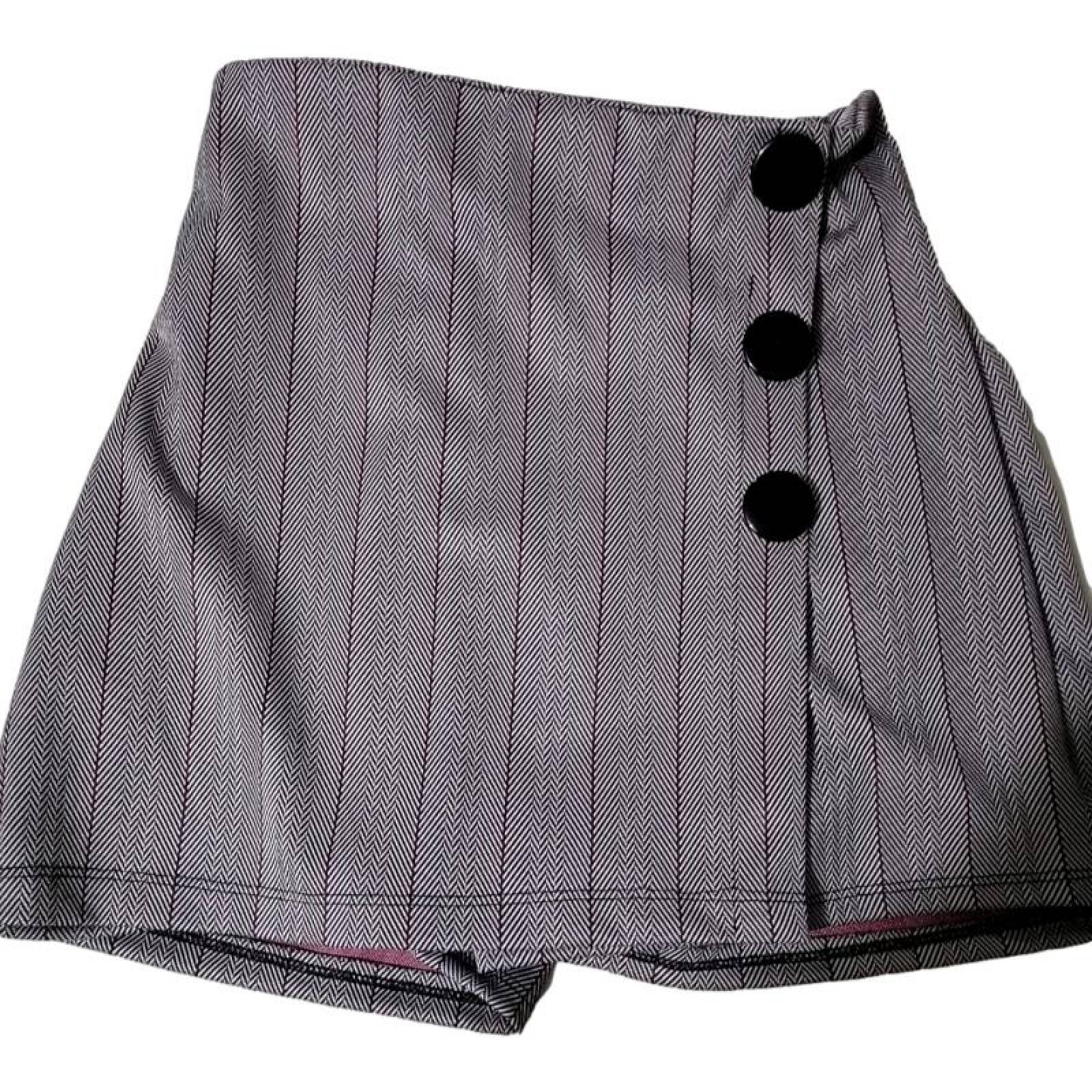 Mini falda short dama colegiala rayas rojas
