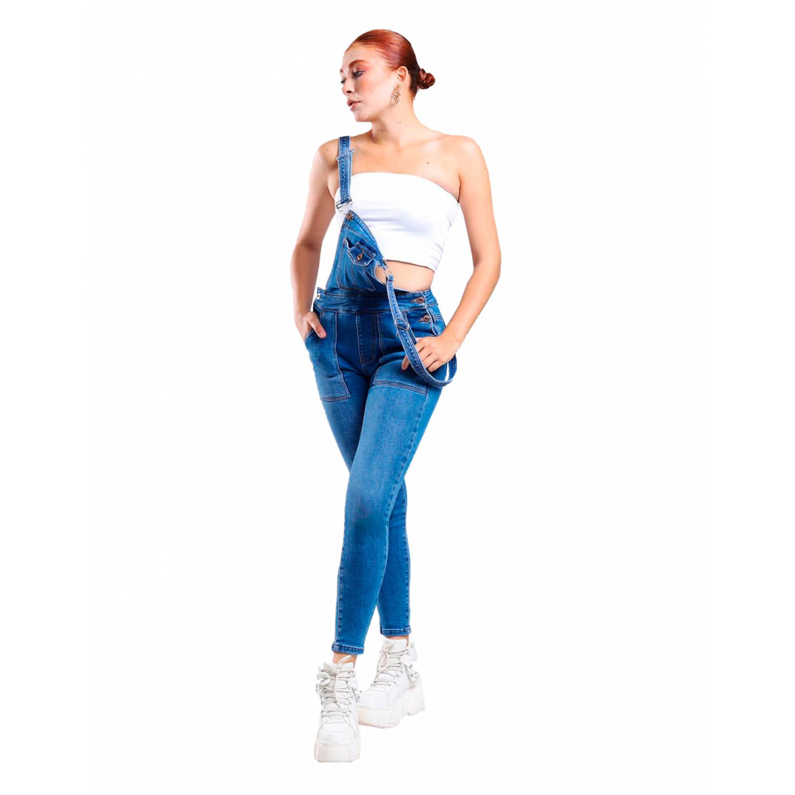 Overol de mezclilla skinny Deoble FF para mujer