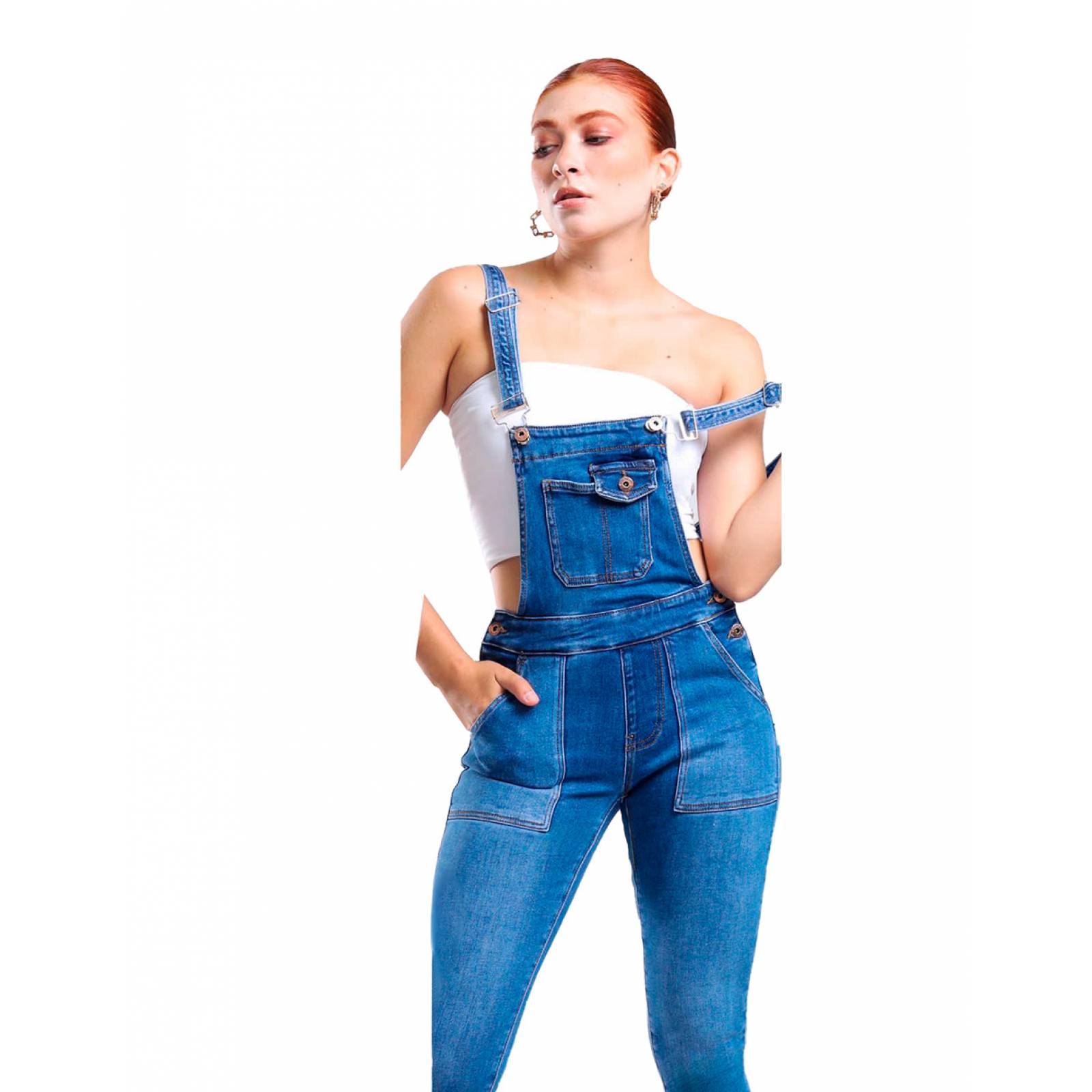 Overol de mezclilla skinny Deoble FF para mujer