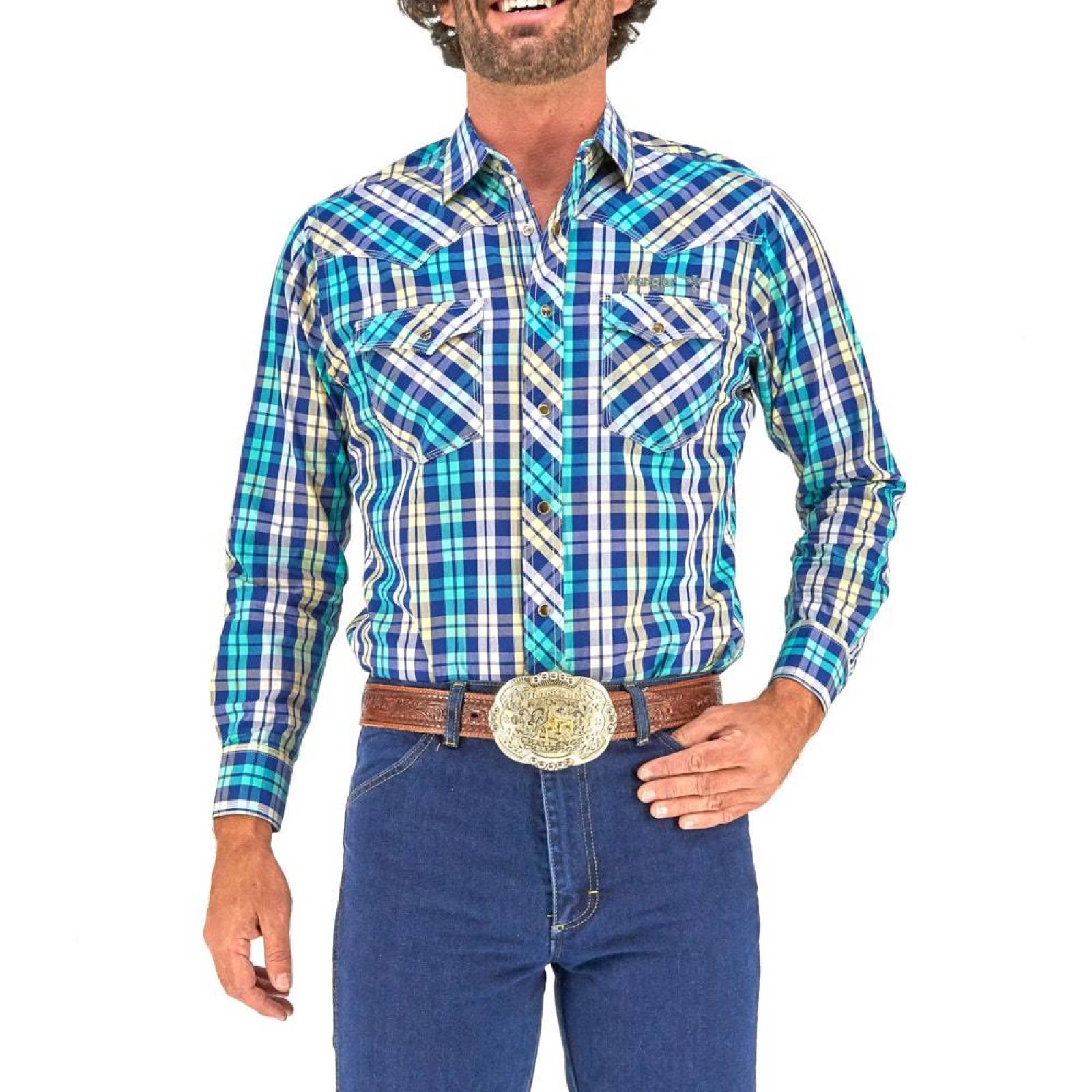 Camisa Vaquera Wrangler Hombre Manga Larga G70