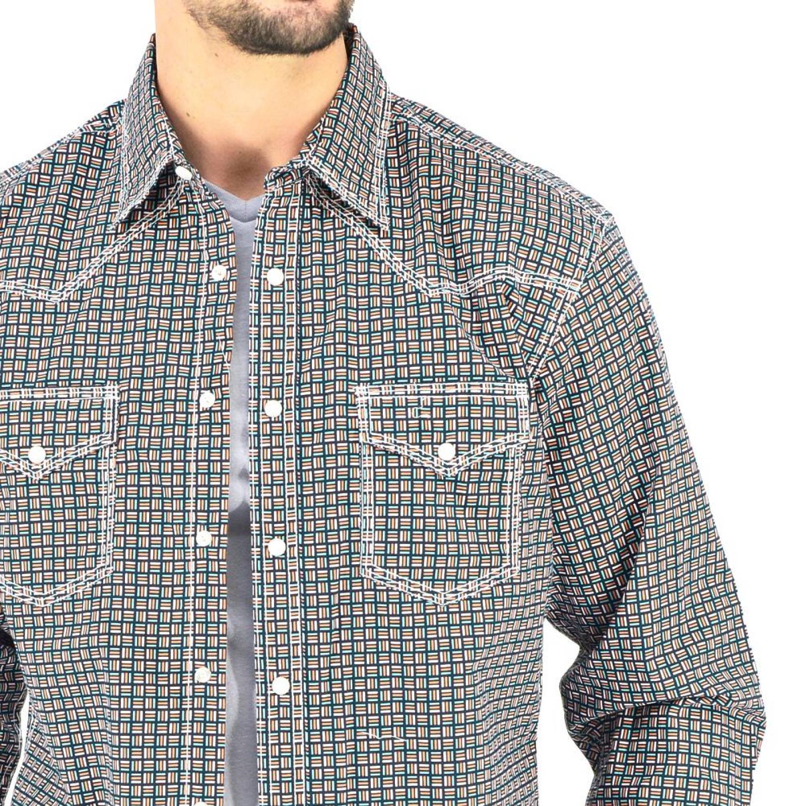 Camisa Vaquera Wrangler Hombre Manga Larga 26M