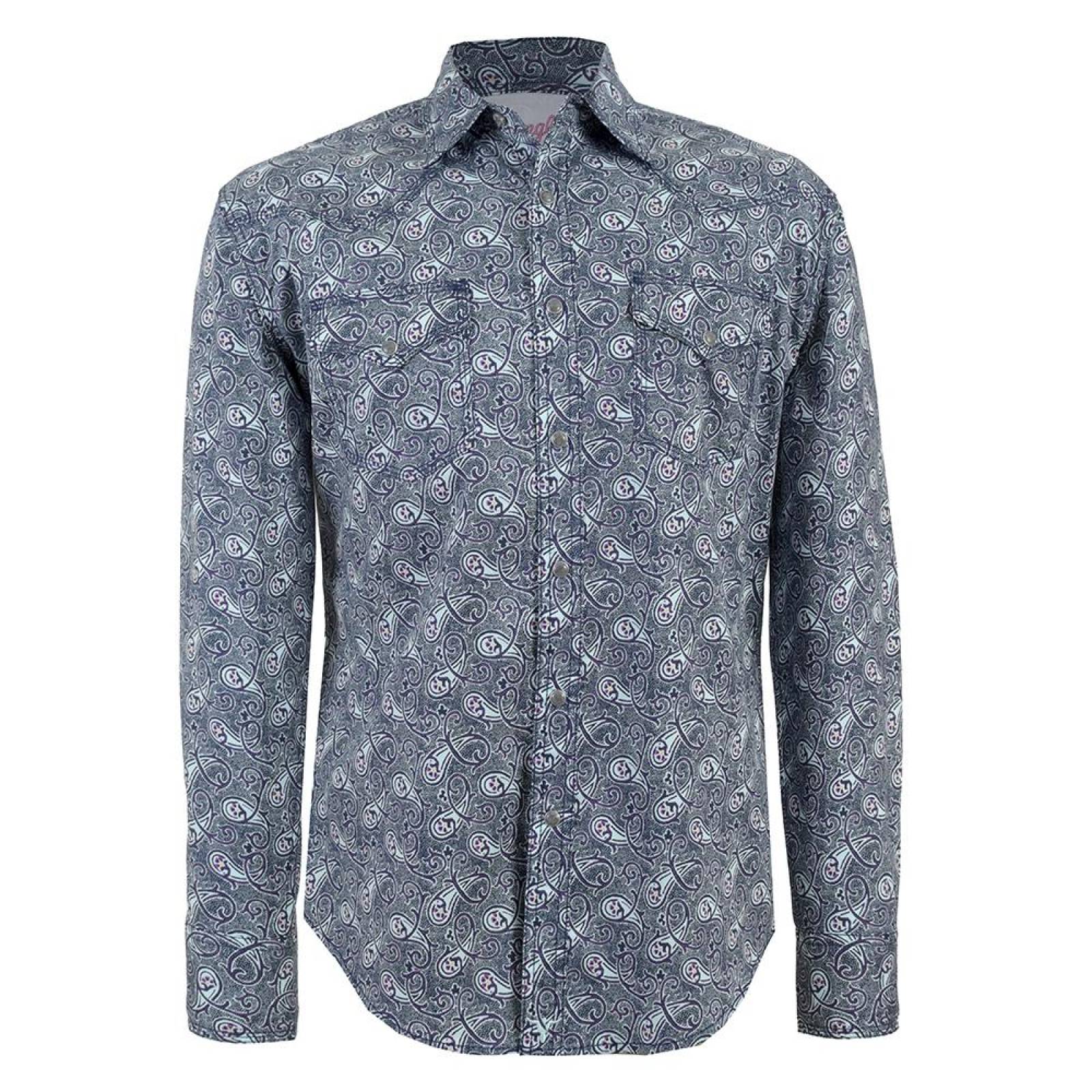 Camisa Vaquera Wrangler Hombre Manga Larga 86P 