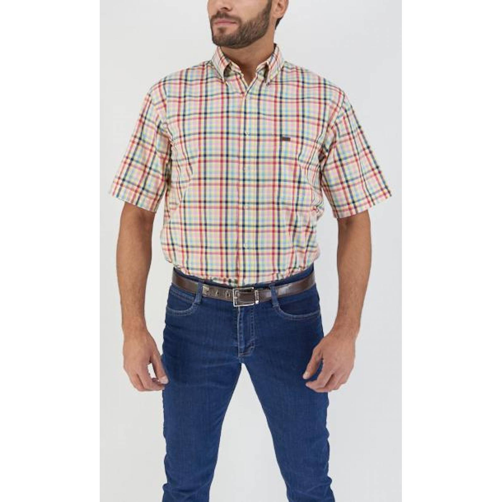 Camisa Lee Hombre Manga Corta Amarilla R70 