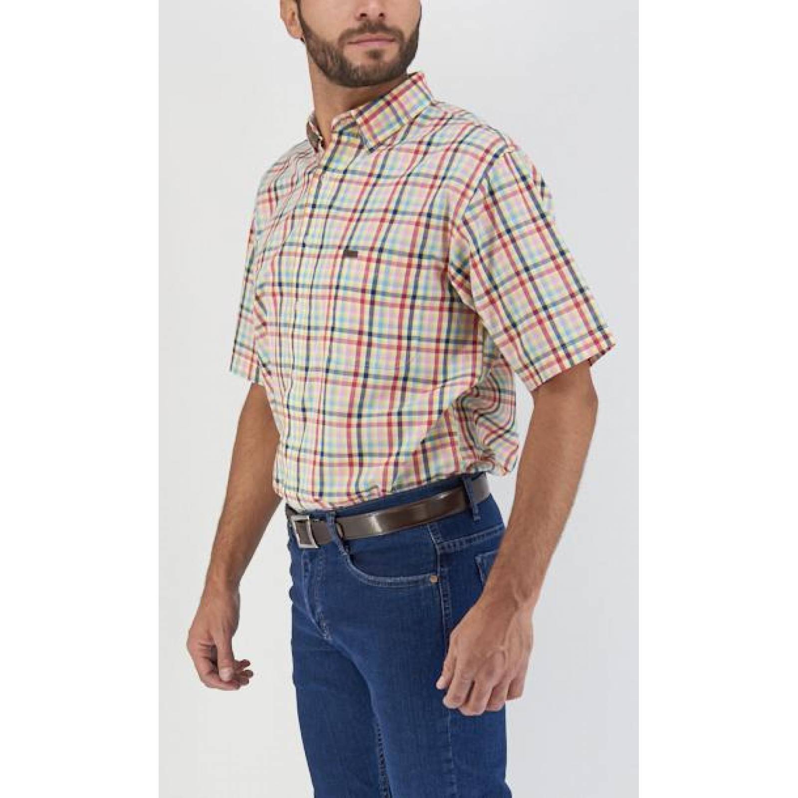 Camisa Lee Hombre Manga Corta Amarilla R70 