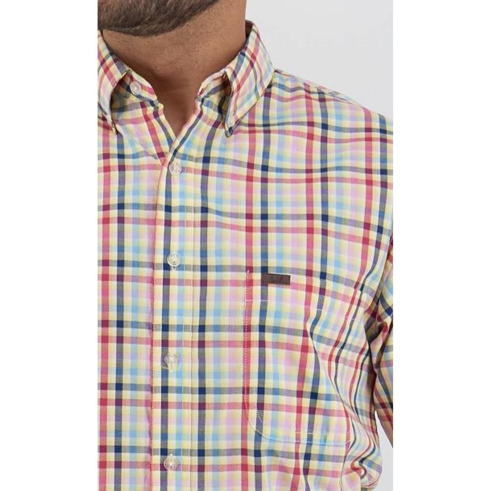 Camisa Lee Hombre Manga Corta Amarilla R70 