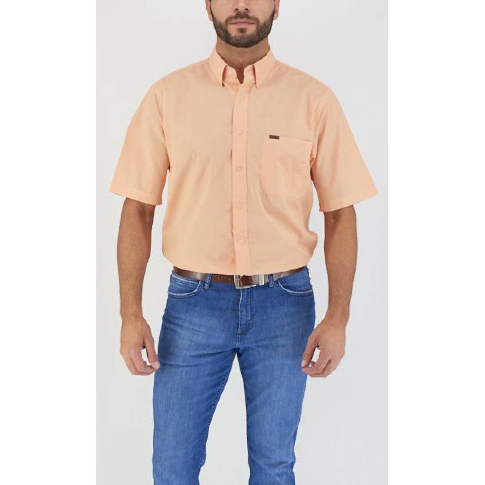 Camisa Lee Hombre Manga Corta Naranja R72