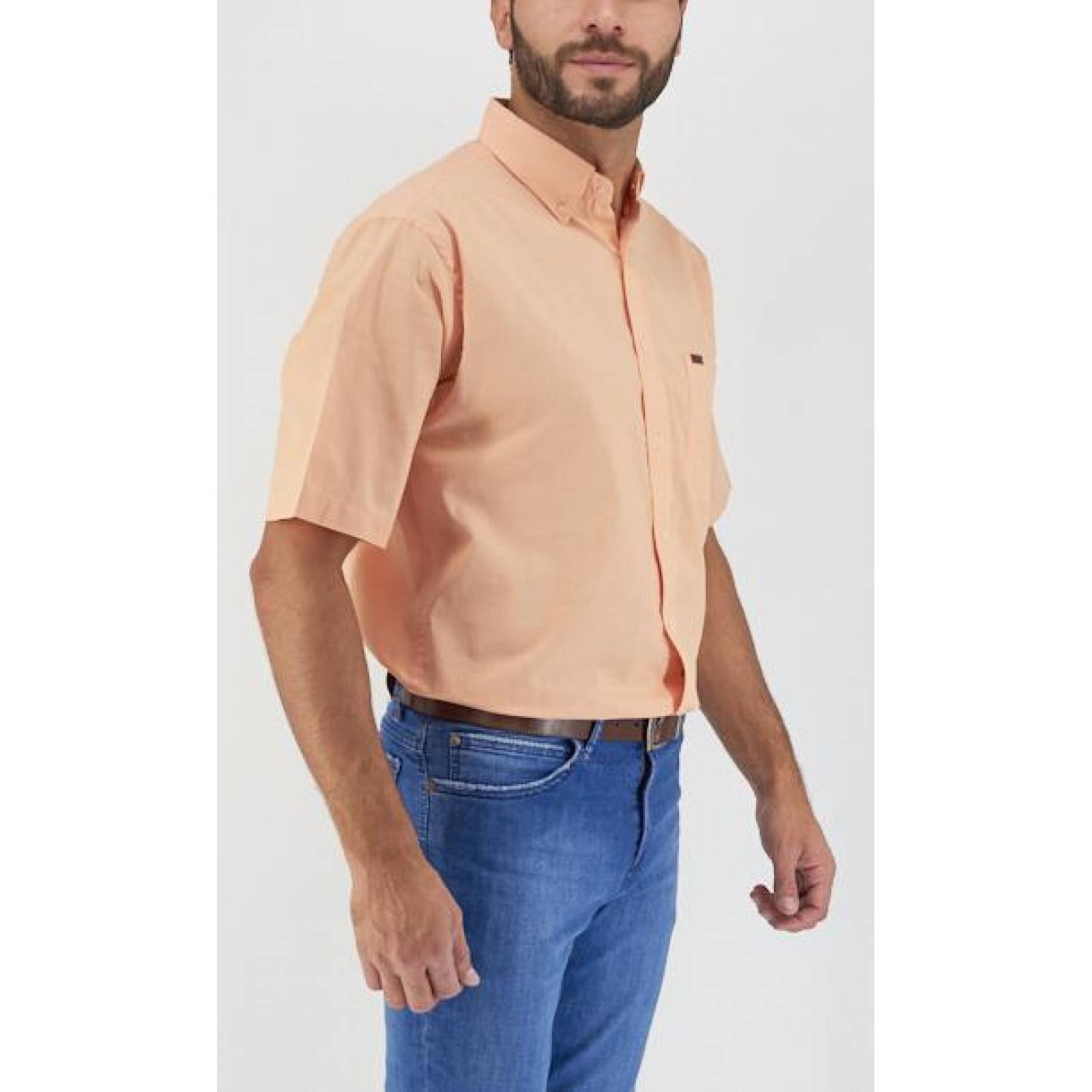 Camisa Lee Hombre Manga Corta Naranja R72