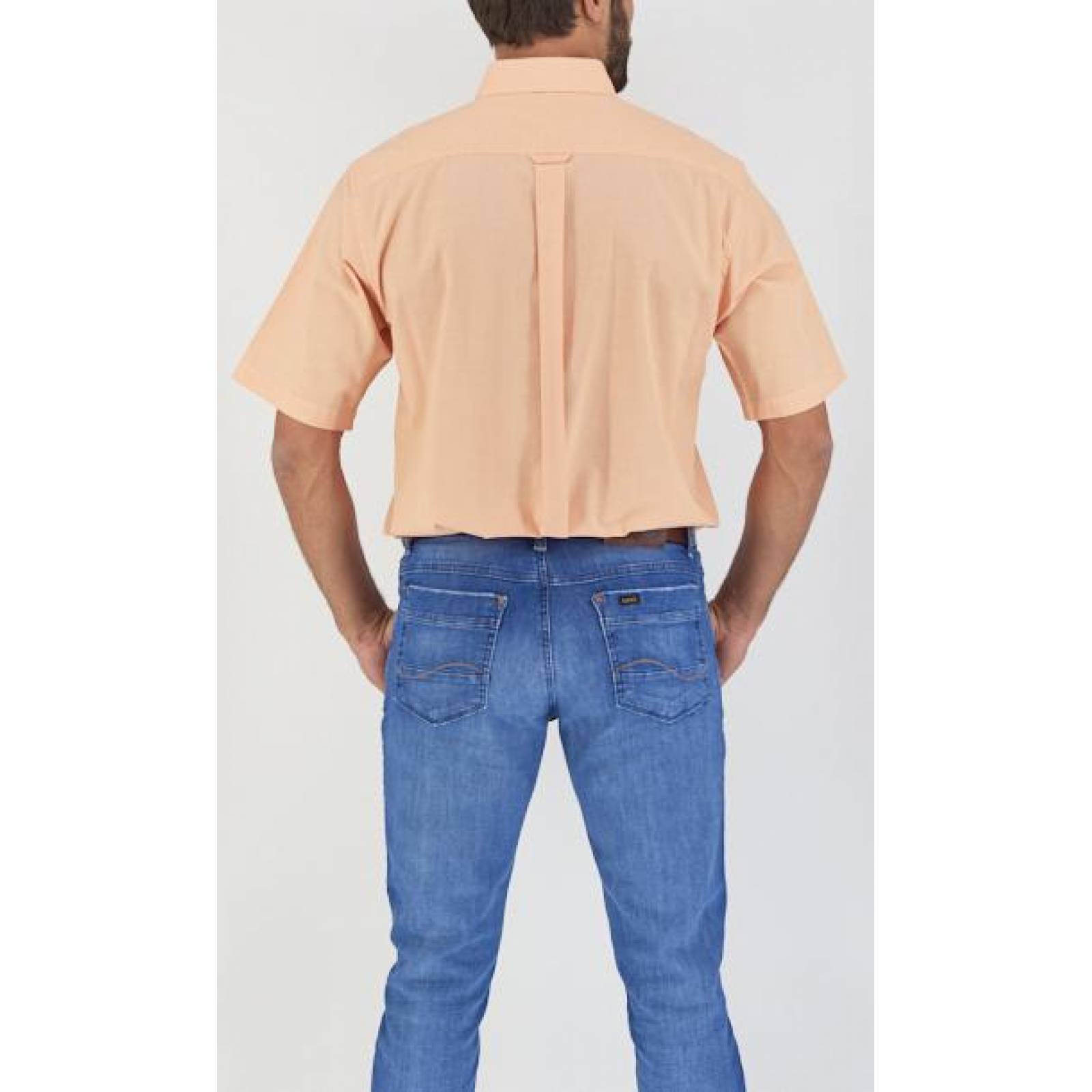 Camisa Lee Hombre Manga Corta Naranja R72