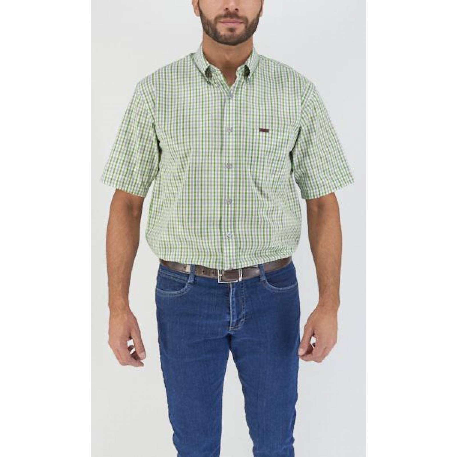 Camisa Lee Hombre Manga Corta Verde R36 