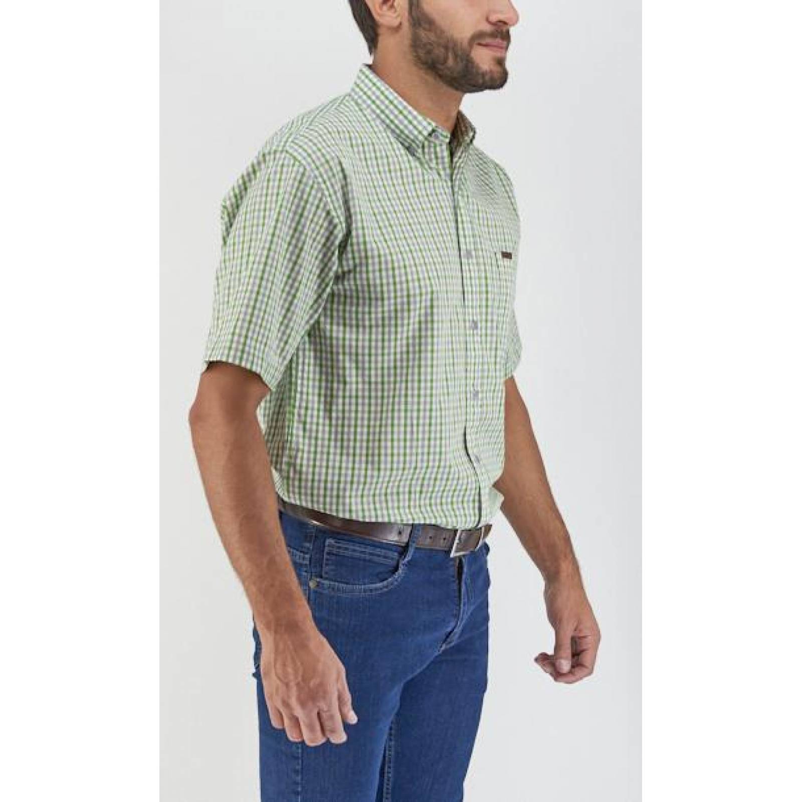 Camisa Lee Hombre Manga Corta Verde R36 