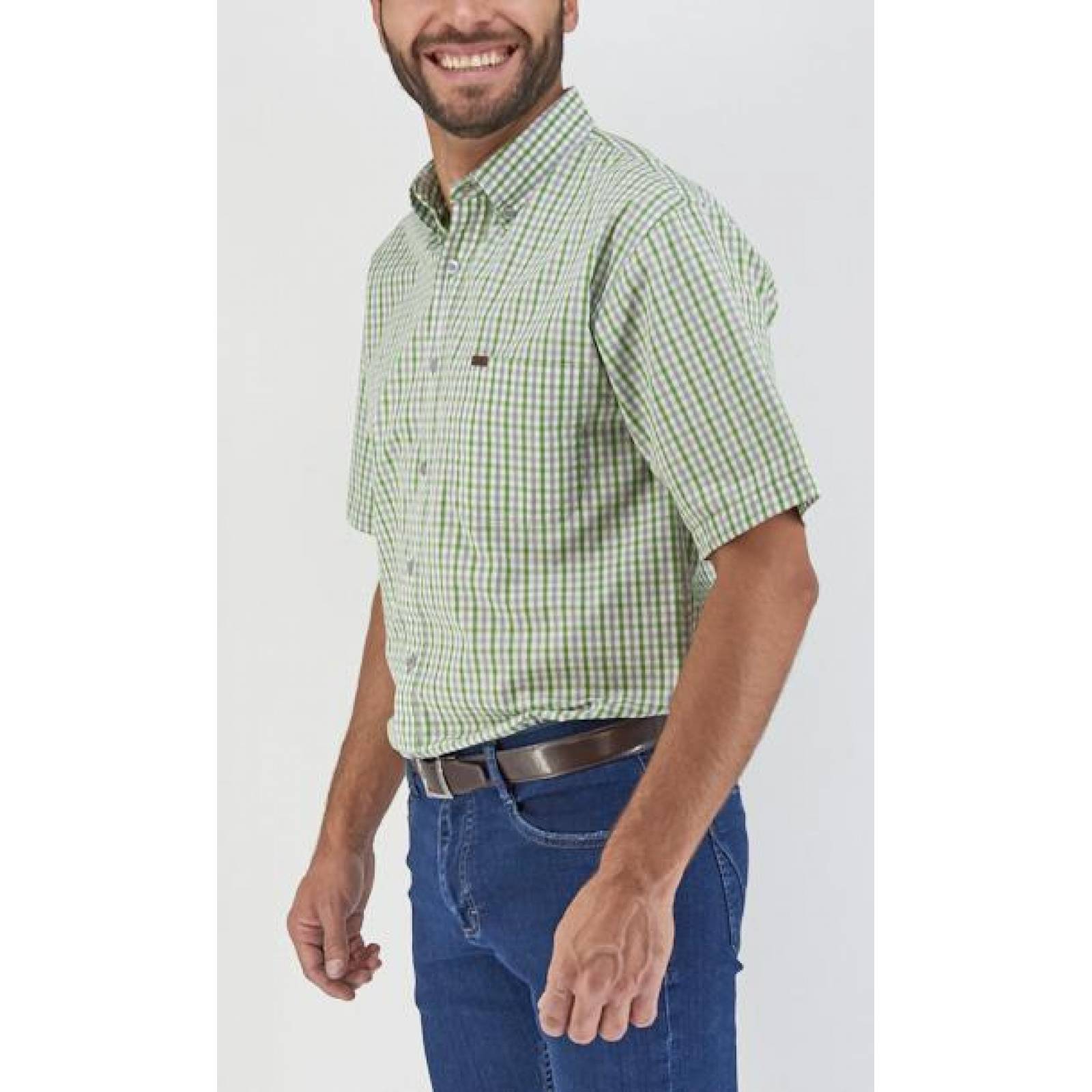 Camisa Lee Hombre Manga Corta Verde R36 