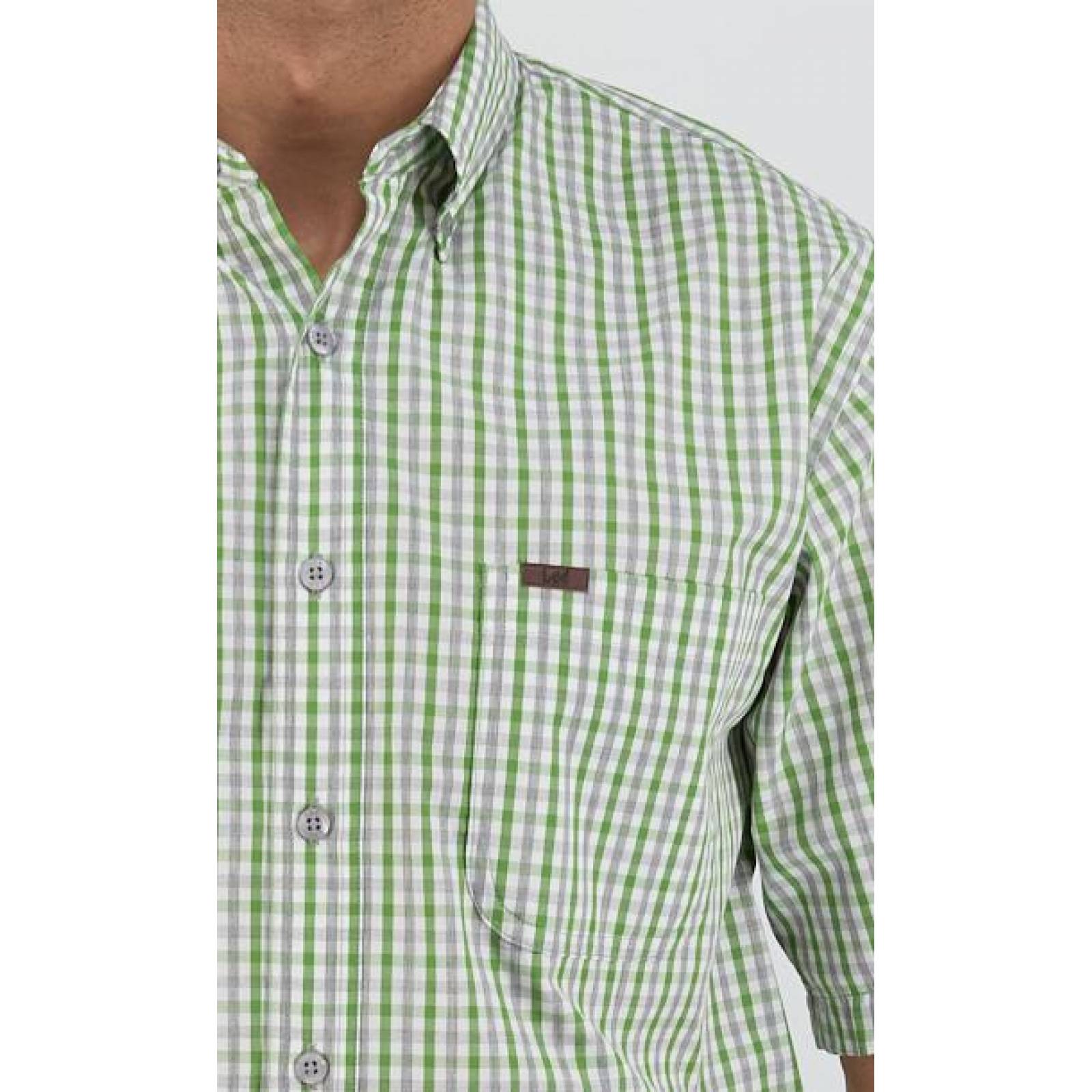 Camisa Lee Hombre Manga Corta Verde R36 