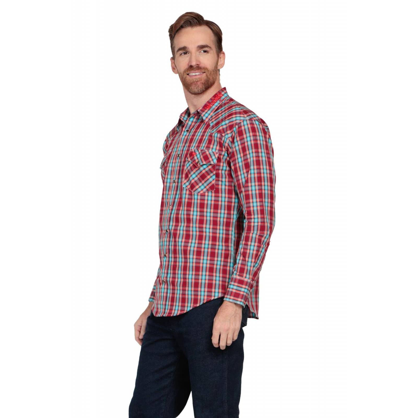 Camisa Vaquera Wrangler Hombre Cuernos Chuecos W01 