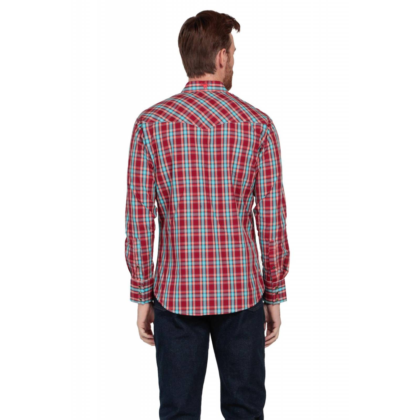 Camisa Vaquera Wrangler Hombre Cuernos Chuecos W01 