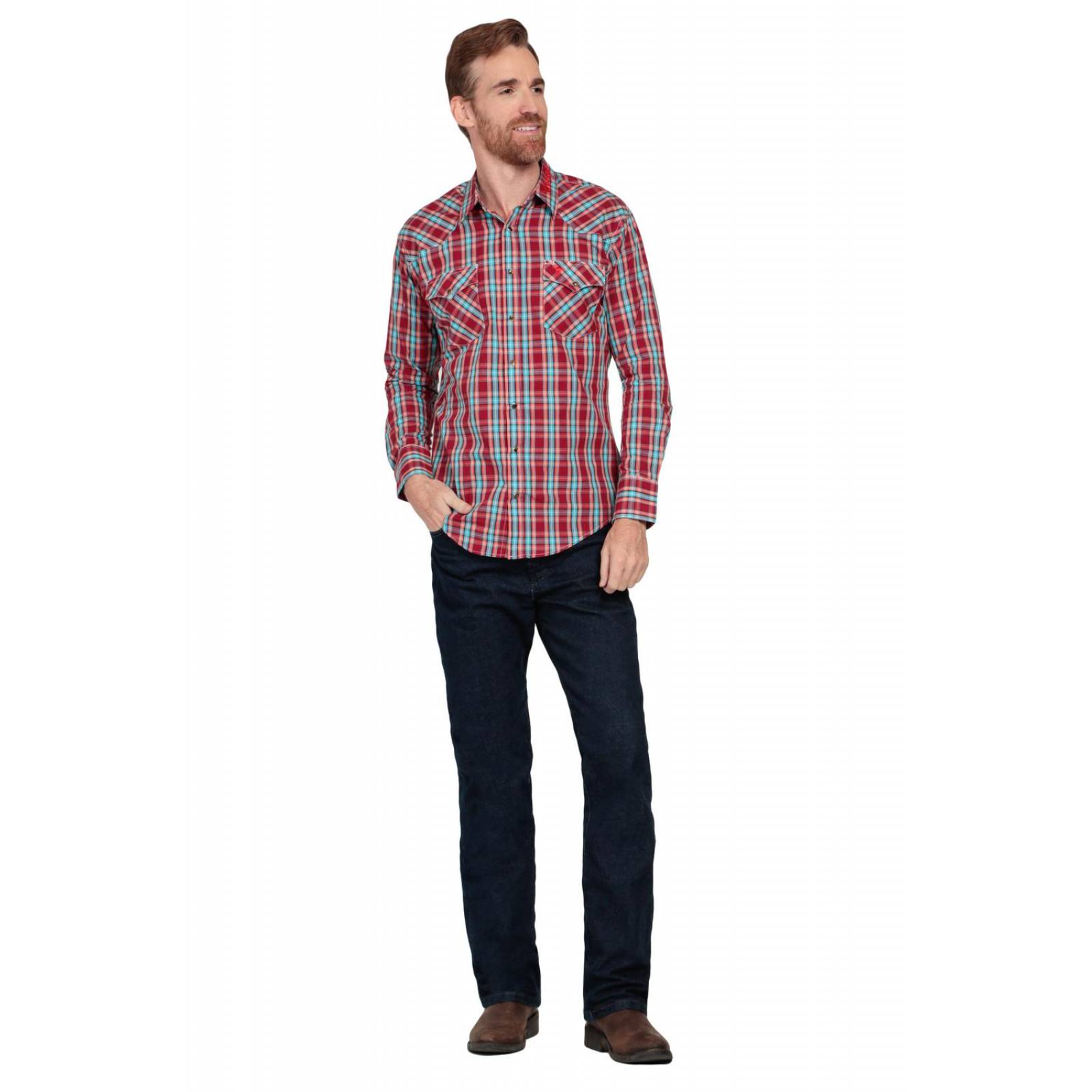 Camisa Vaquera Wrangler Hombre Cuernos Chuecos W01 