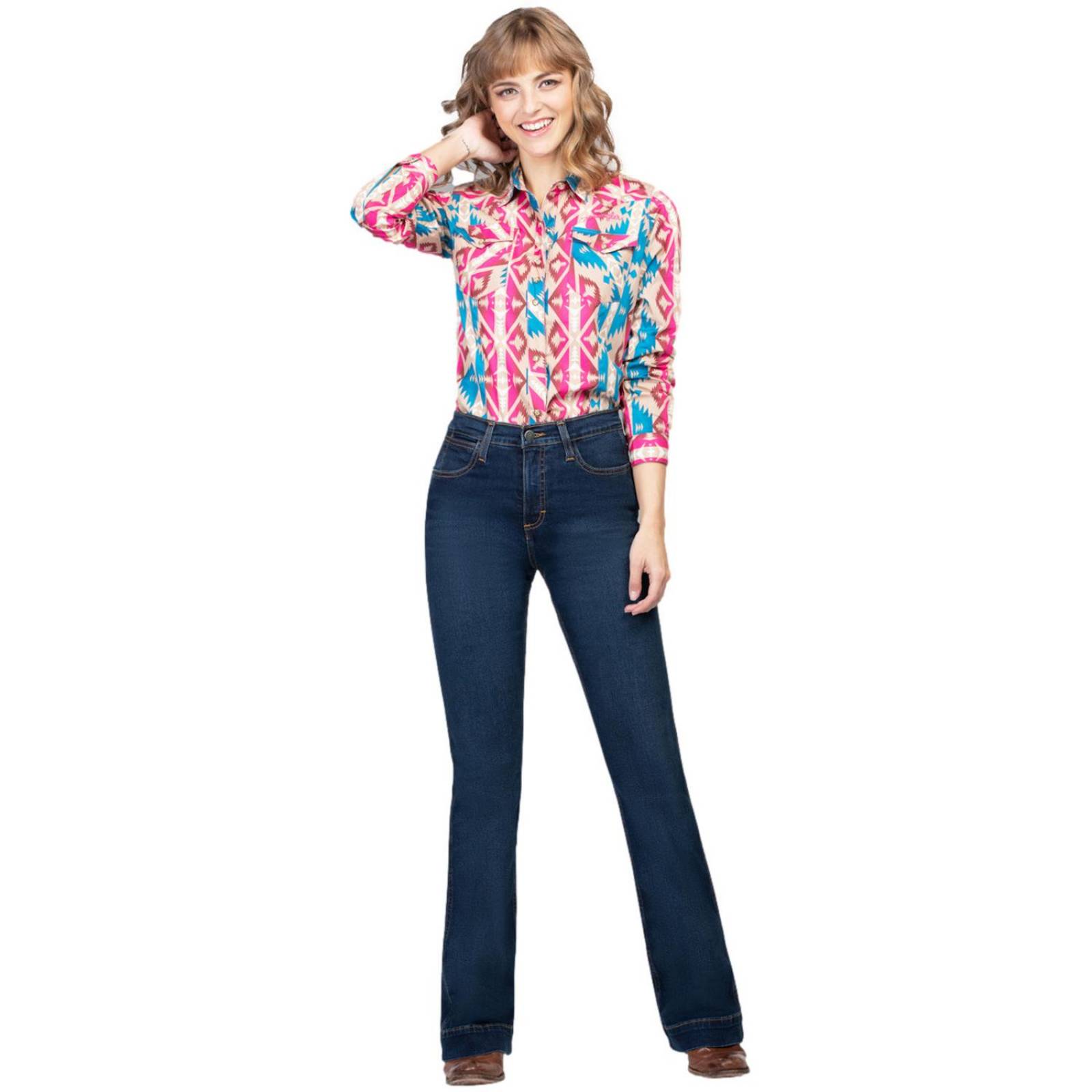 Pantalón Jeans Vaquero High rise flare Wrangler Dama 819 