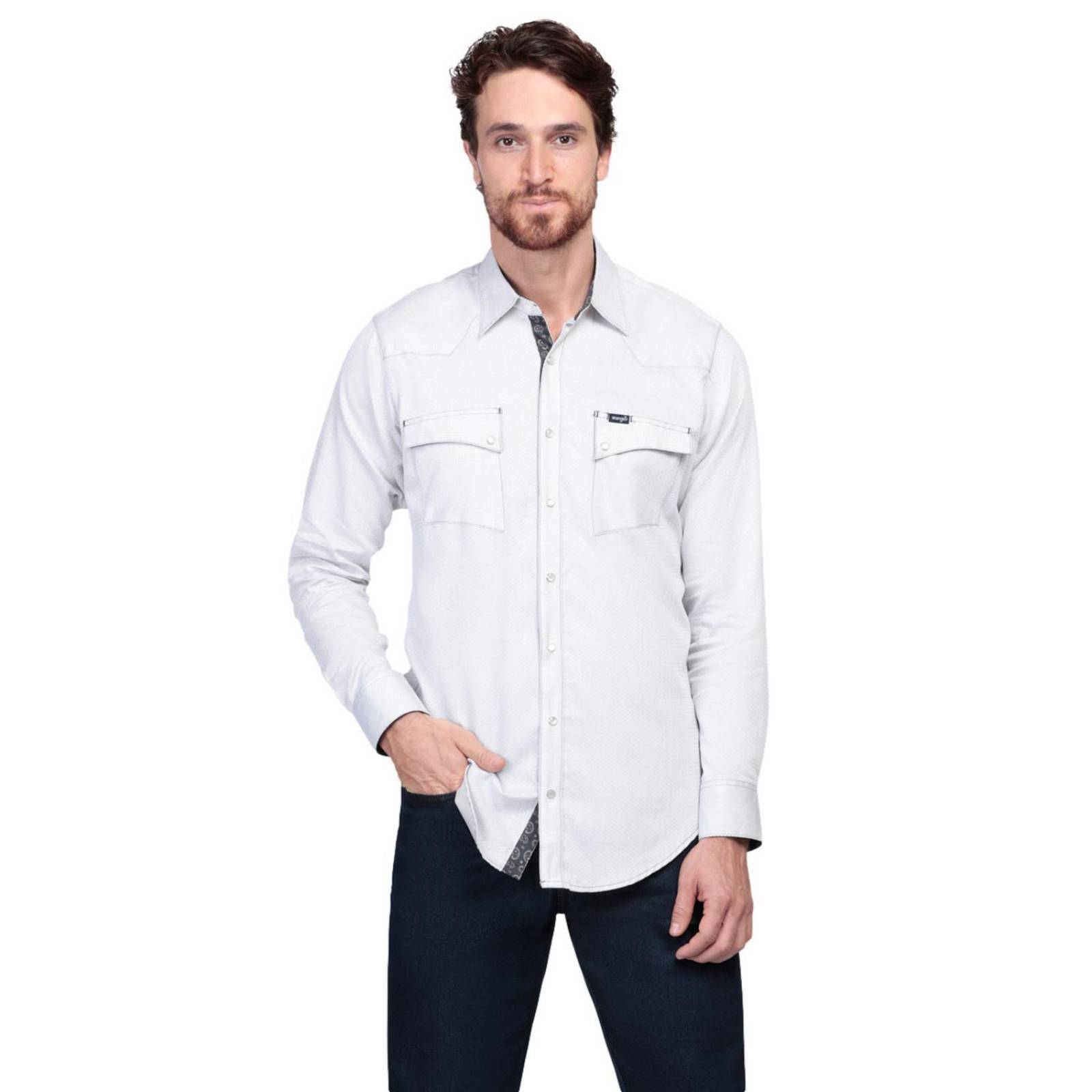 Camisa Vaquera Slim Fit Wrangler Manga larga Hombre 777