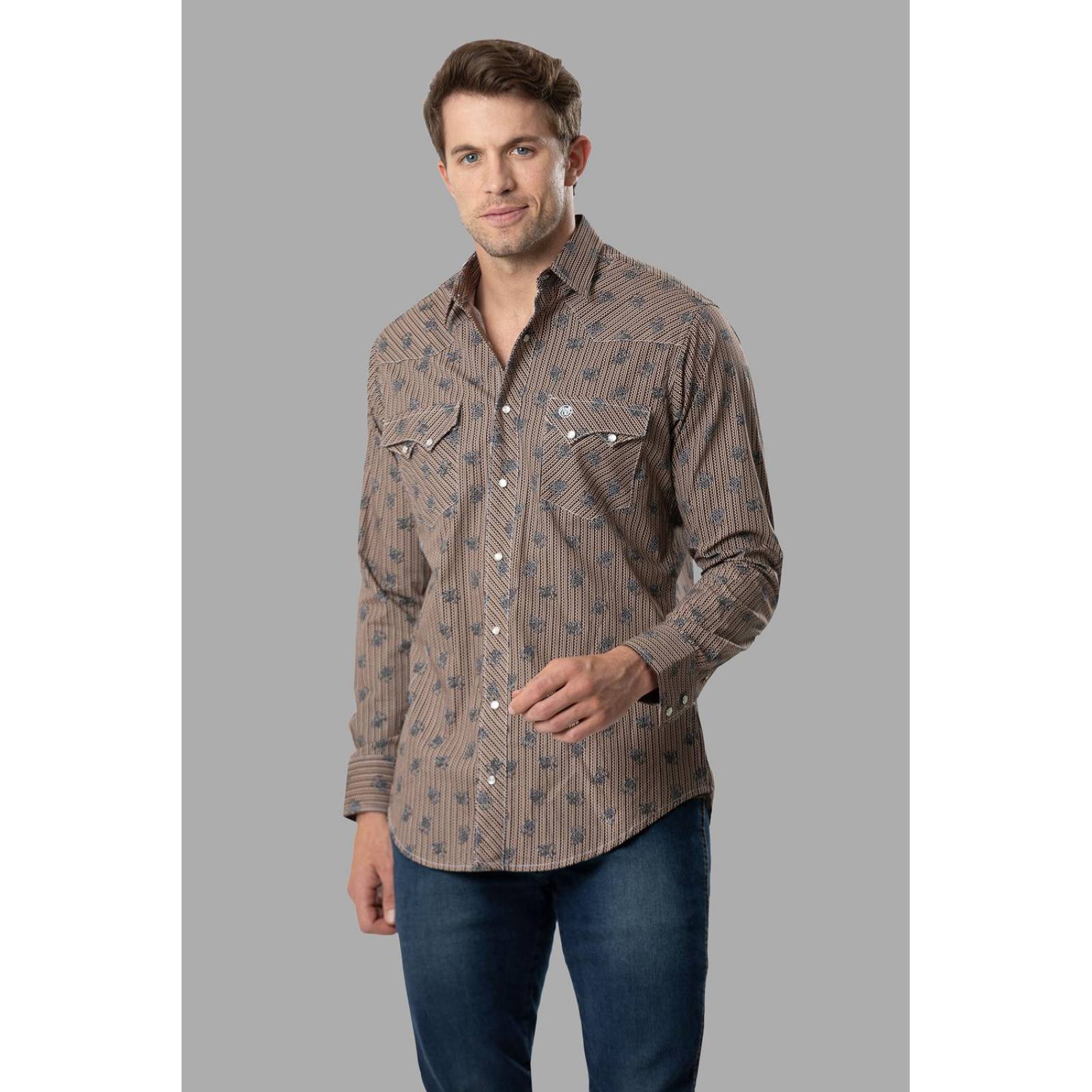 Camisa Vaquera Slim Fit Wrangler Manga larga Hombre 622 
