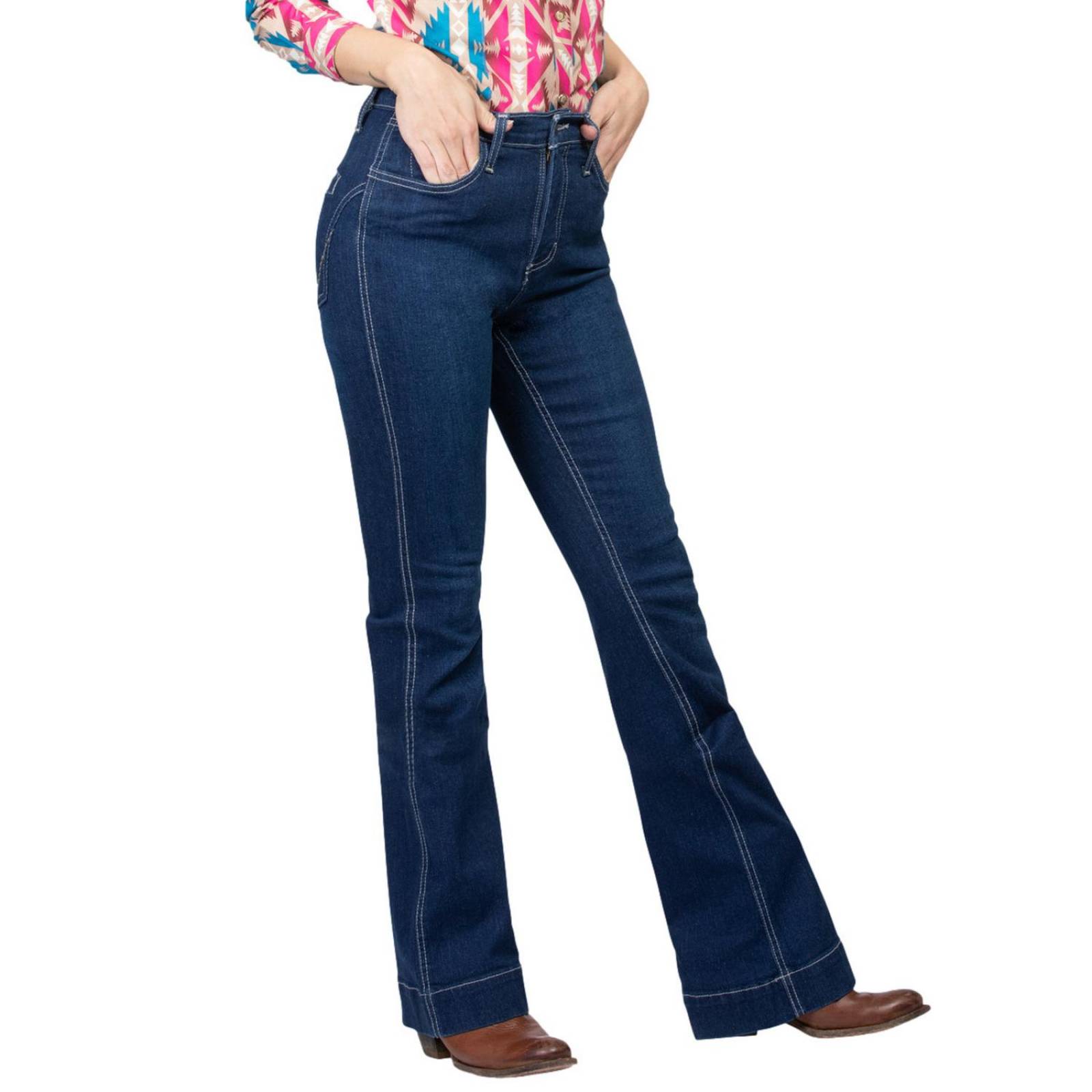 Pantalón Jeans Vaquero High rise flare Wrangler Dama 812 