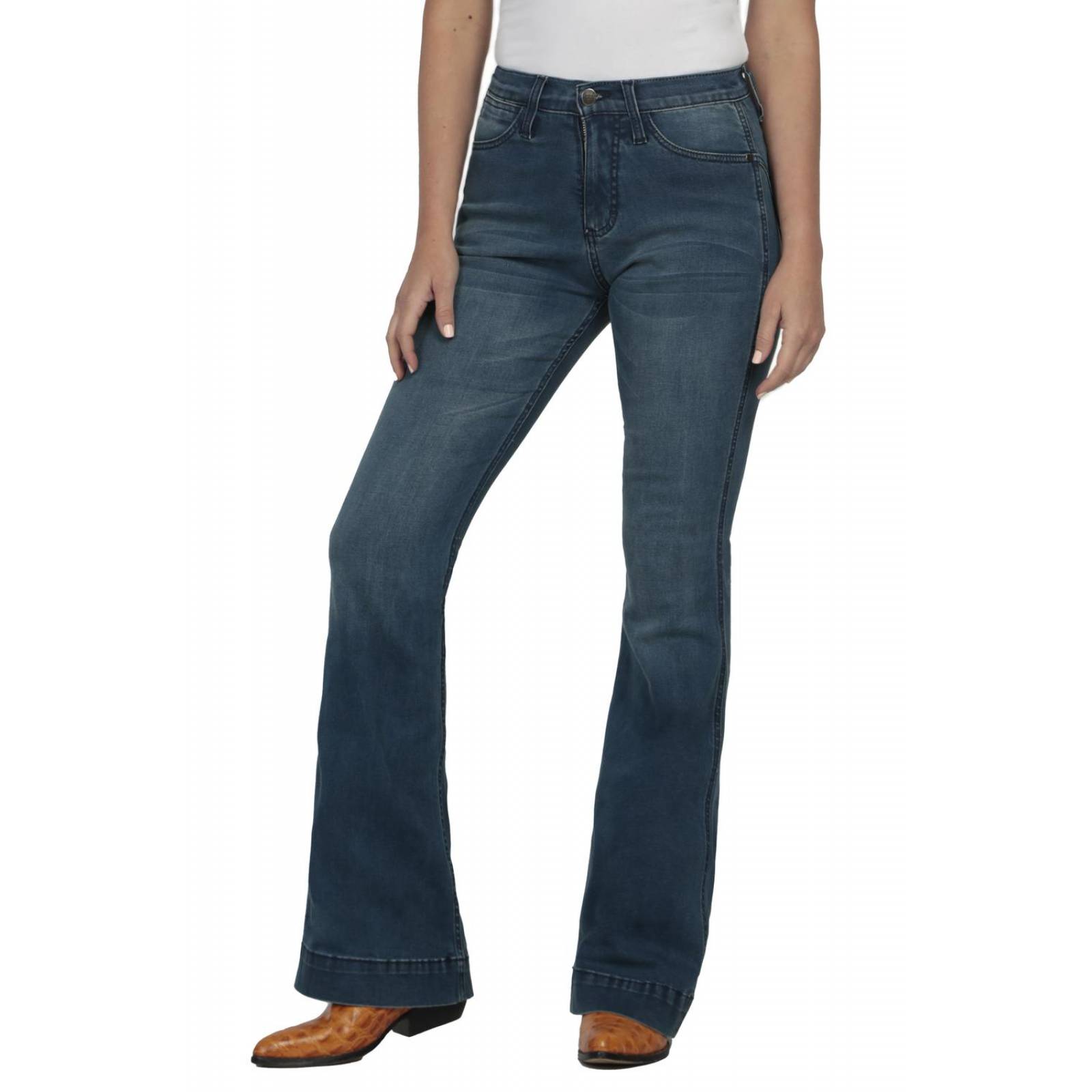 Pantalon Jeans Vaquero Wrangler Mujer Cintura Alta Ro42