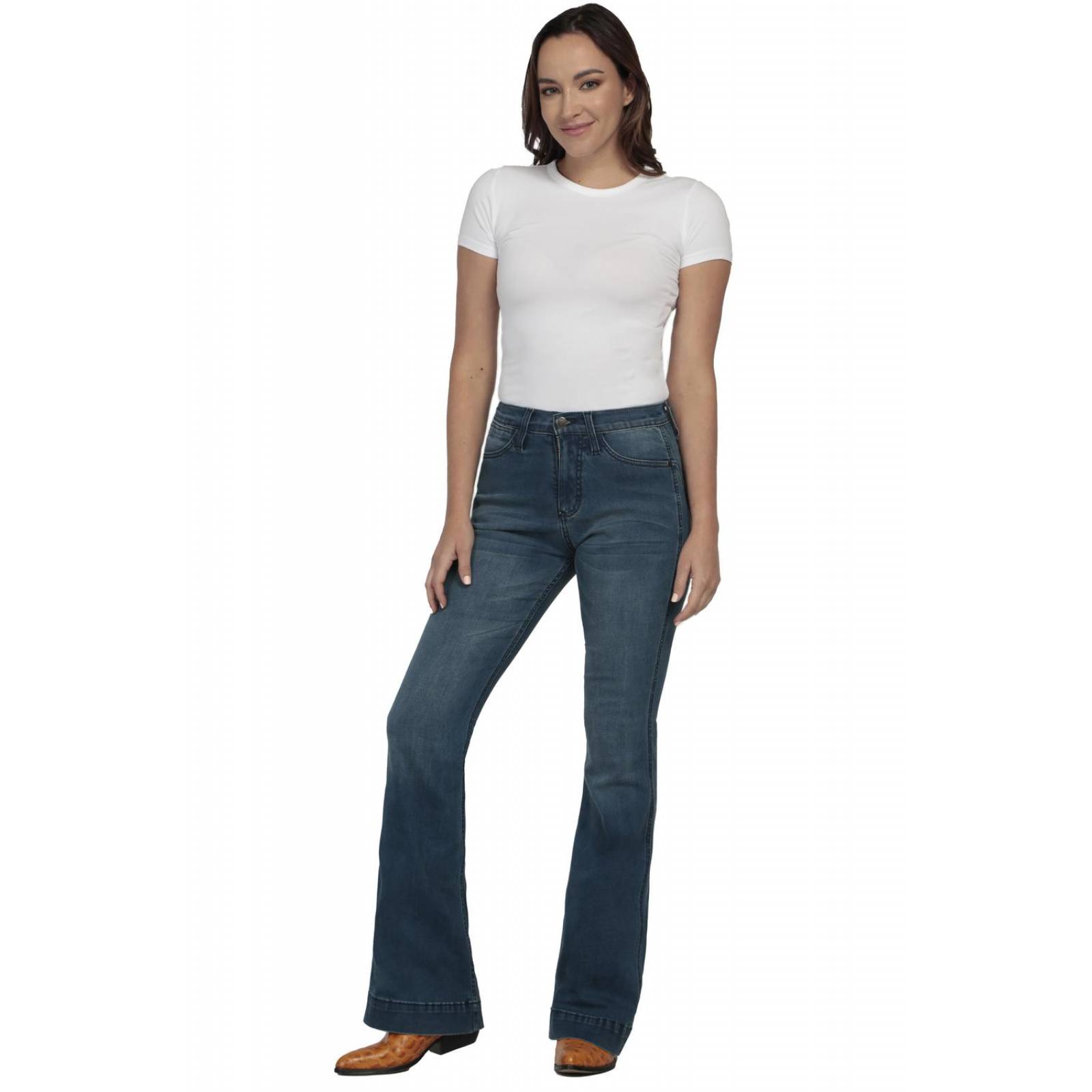 Pantalon Jeans Vaquero Cintura Alta Wrangler Mujer W04