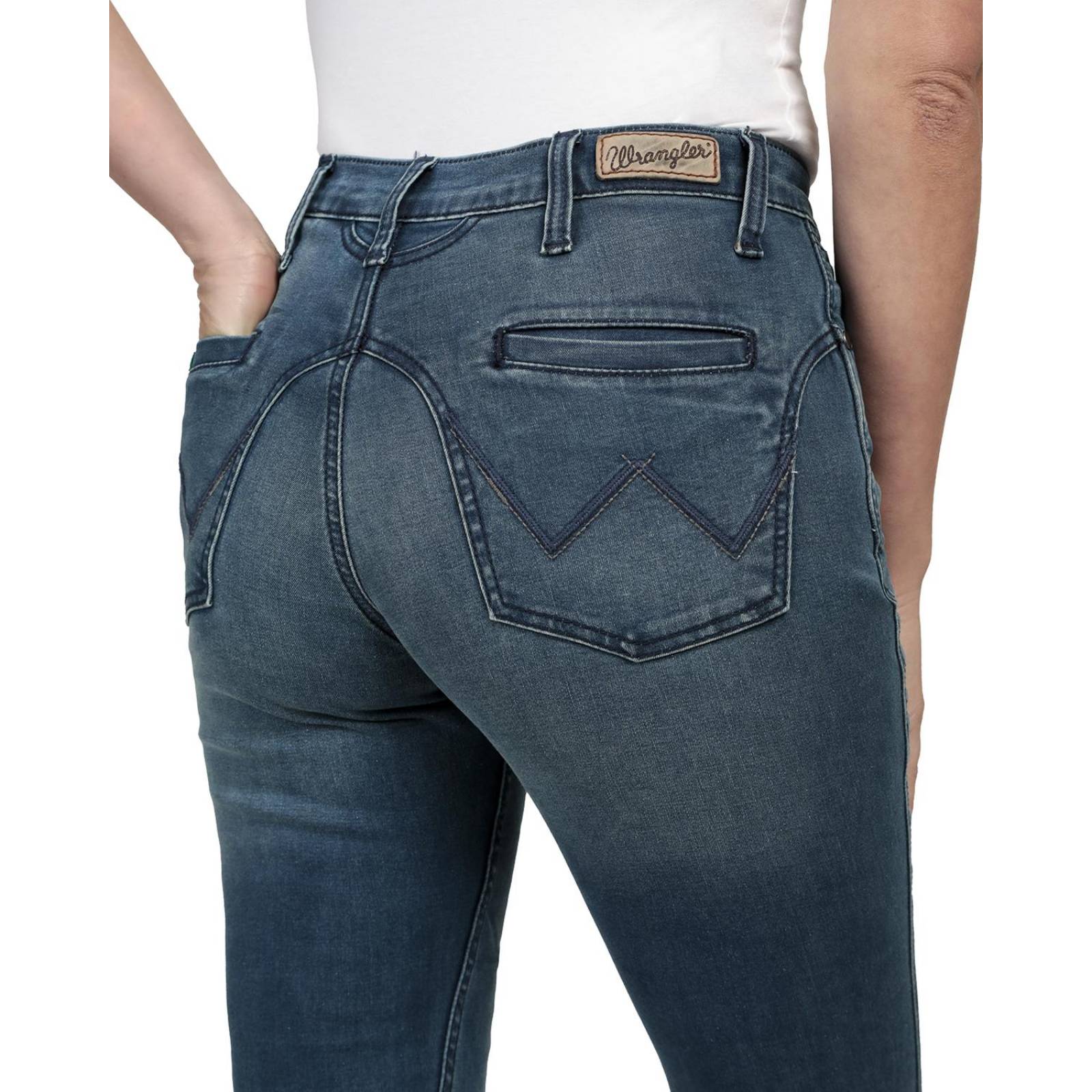Pantalon Jeans Vaquero Cintura Alta Wrangler Mujer W04