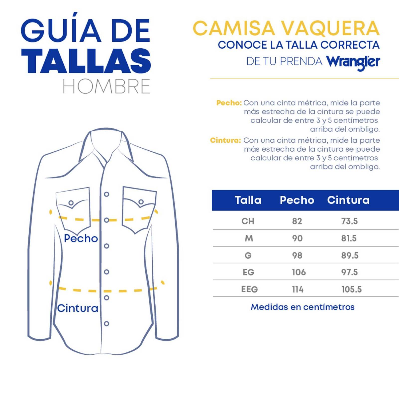 Camisa Vaquera Wrangler Hombre Manga Larga 110 