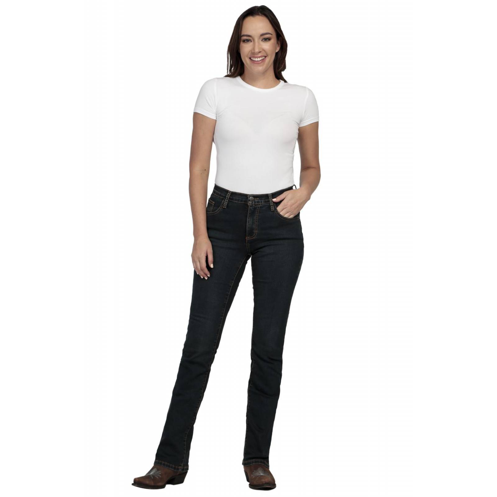 Pantalon Jeans Vaquero Cintura Alta Wrangler Mujer W01