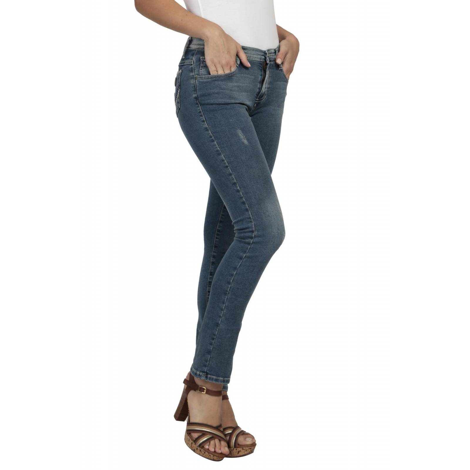 Pantalon Jeans Vaquero Slim Fit Wrangler Mujer W05 