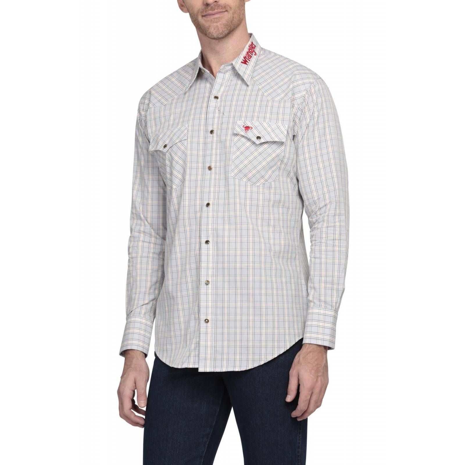 Camisa Vaquera Wrangler Hombre Cuernos Chuecos W02 