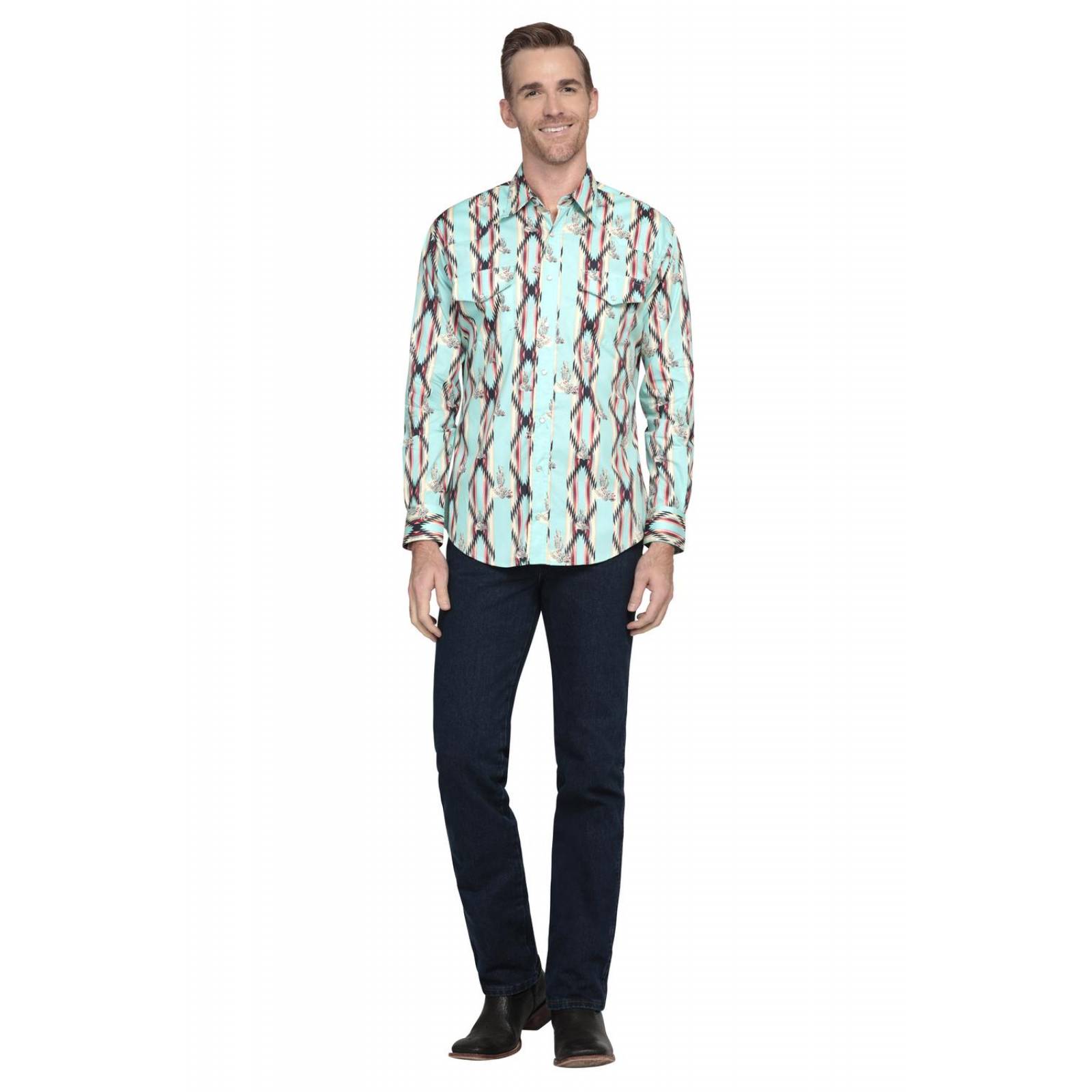 Camisa Vaquera Wrangler Hombre Checotah W04 