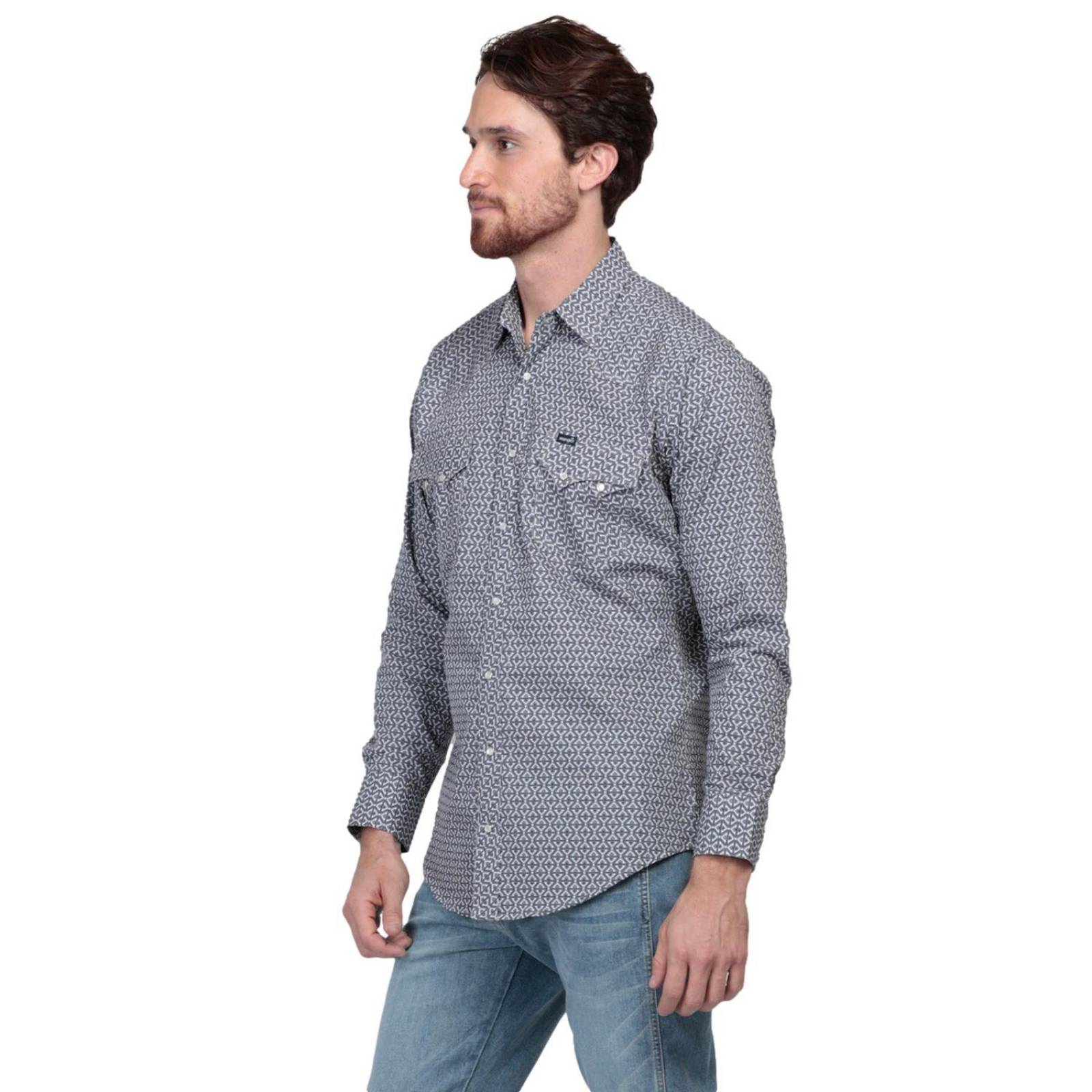 Camisa Vaquera Slim Fit Wrangler Manga larga Hombre 725