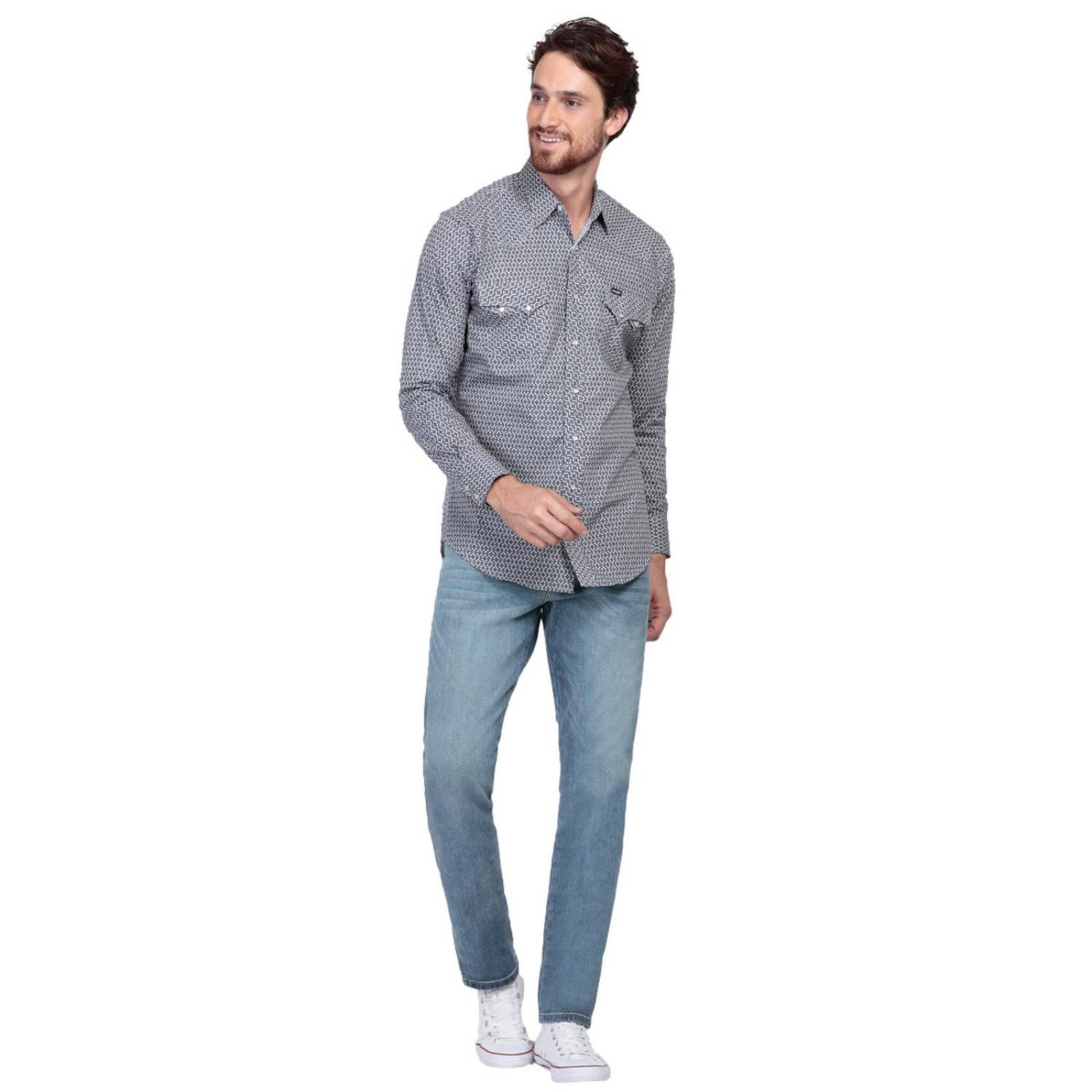 Camisa Vaquera Slim Fit Wrangler Manga larga Hombre 725