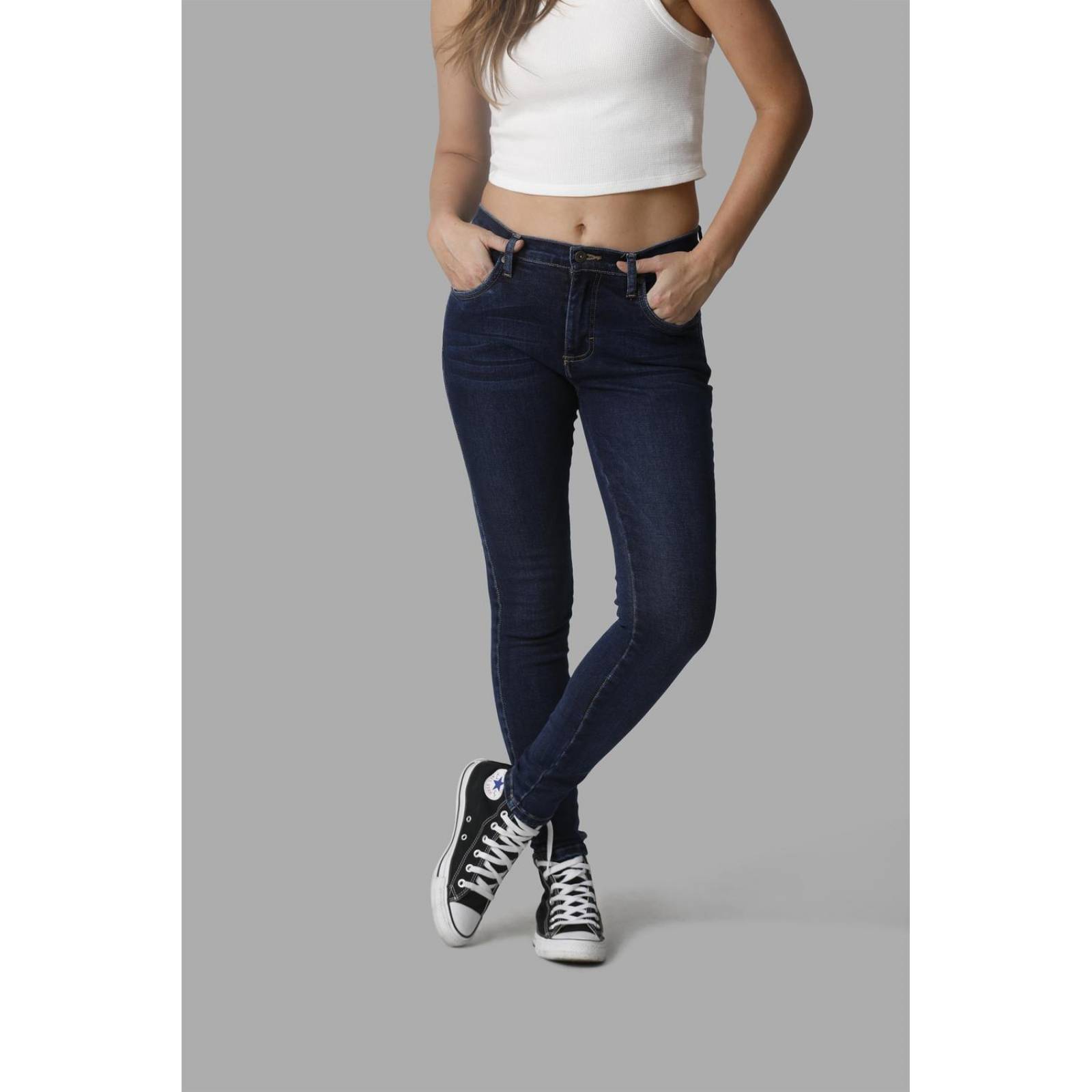 Pantalon Jeans Skinny Cintura Alta Lee Mujer 242 