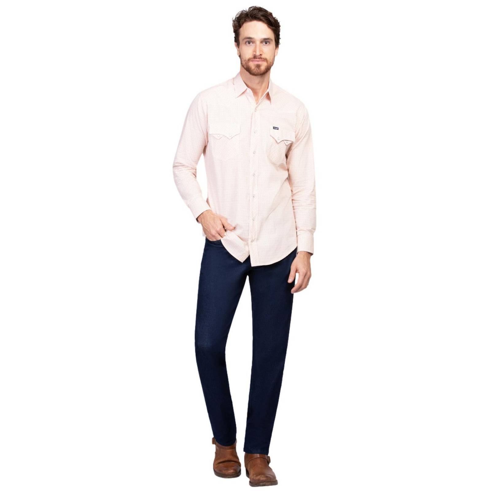 Camisa Vaquera Slim Fit Wrangler Manga larga Hombre 713 