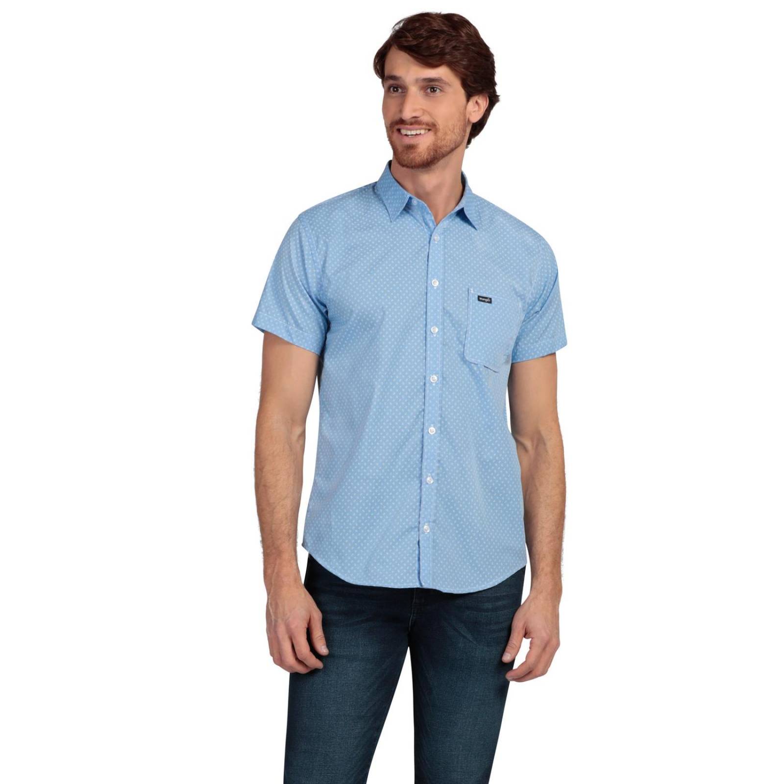 Camisa Slim Fit Manga Corta Wrangler Hombre 244