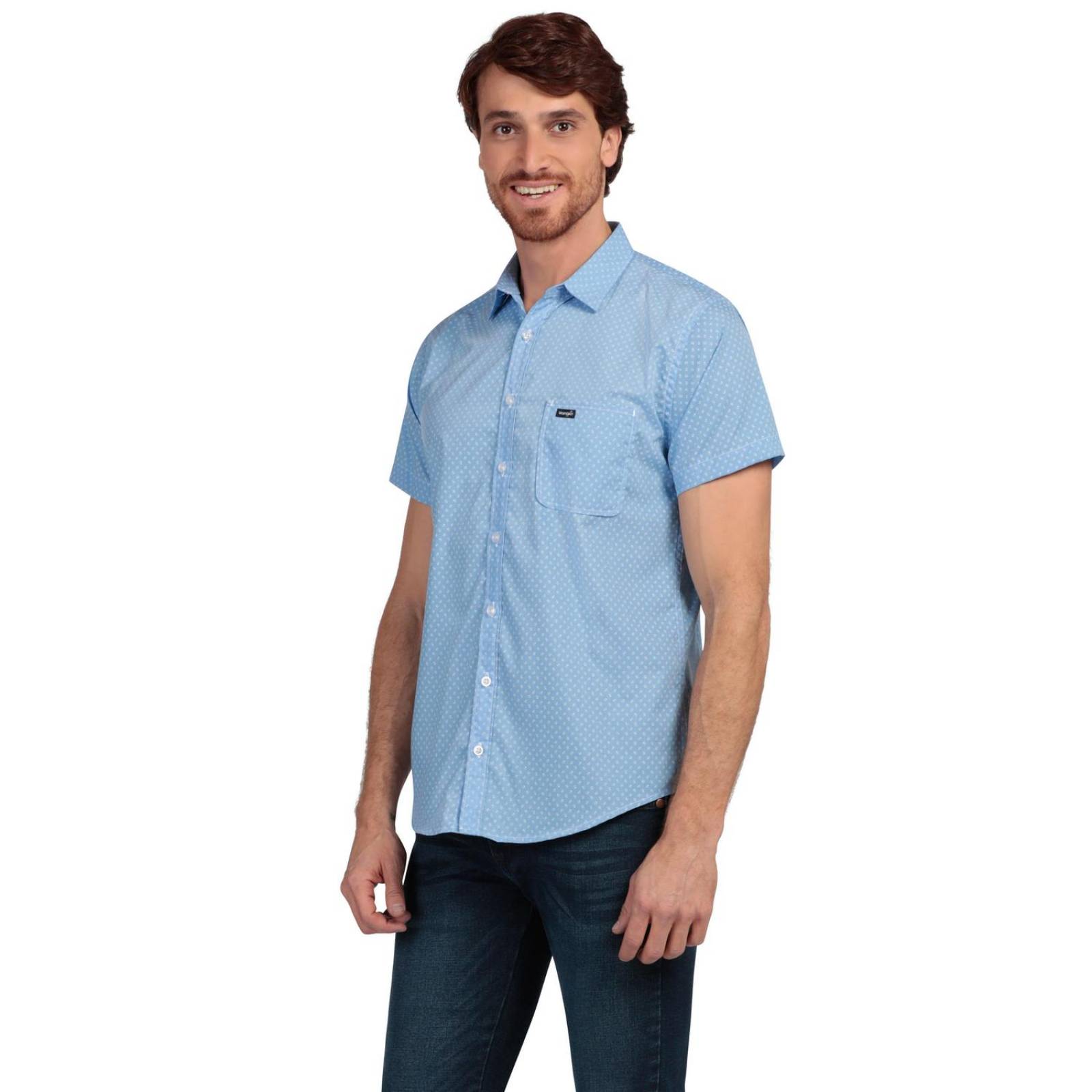 Camisa Slim Fit Manga Corta Wrangler Hombre 244