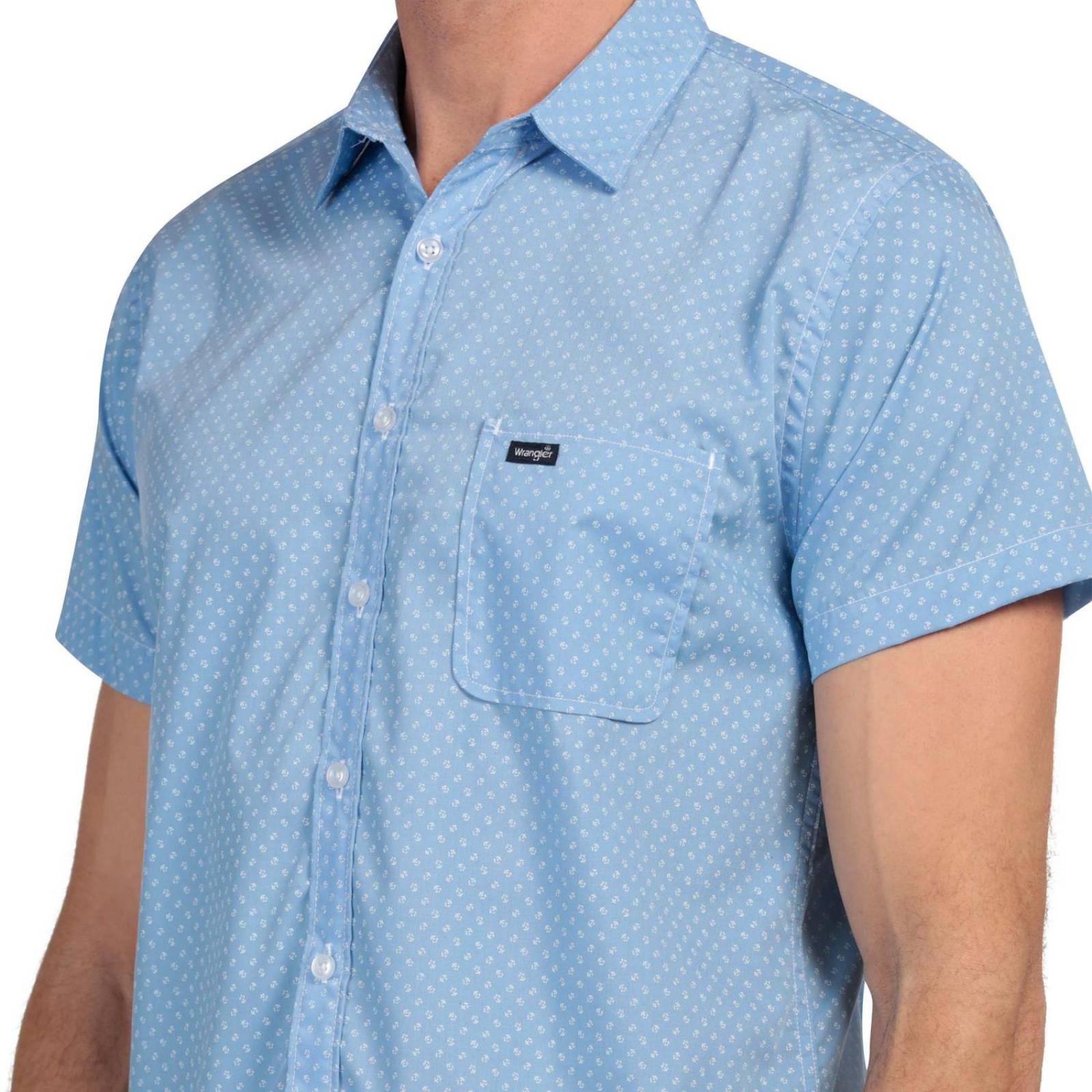 Camisa Slim Fit Manga Corta Wrangler Hombre 244