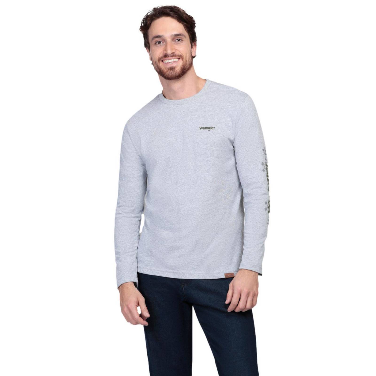 Playera Vaquera Comfort Wrangler Manga Larga Hombre 146
